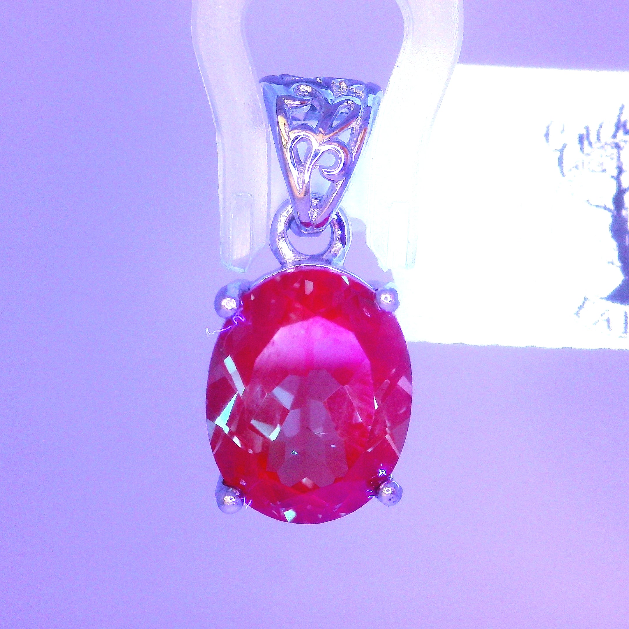 Lab Alexandrite Pendant .925 Silver For Self Recovery, Hope and Encouragement