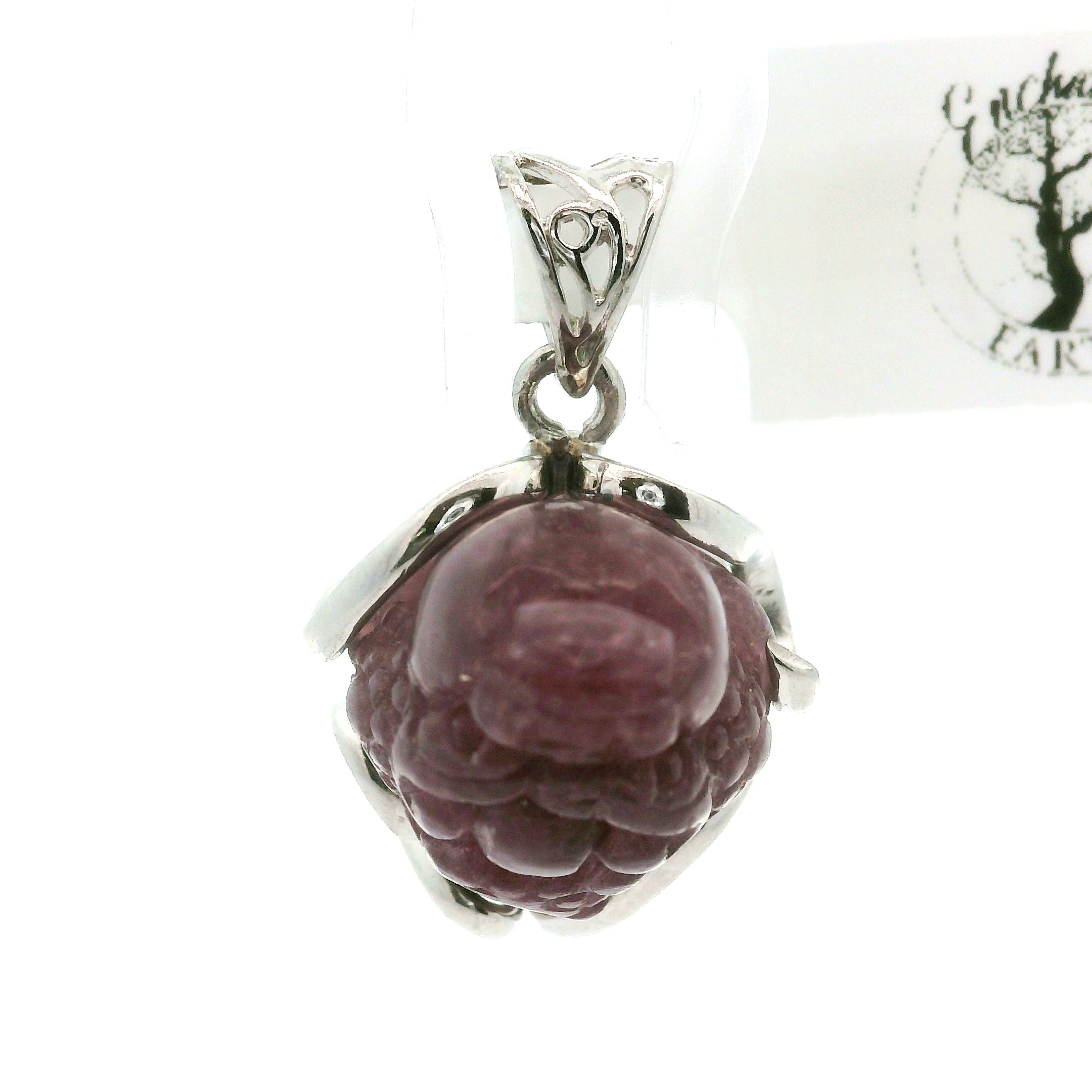 Lavender Sky Euphoralite Money Toad Pendant .925 Silver for Peace, Relaxation and Restful Sleep