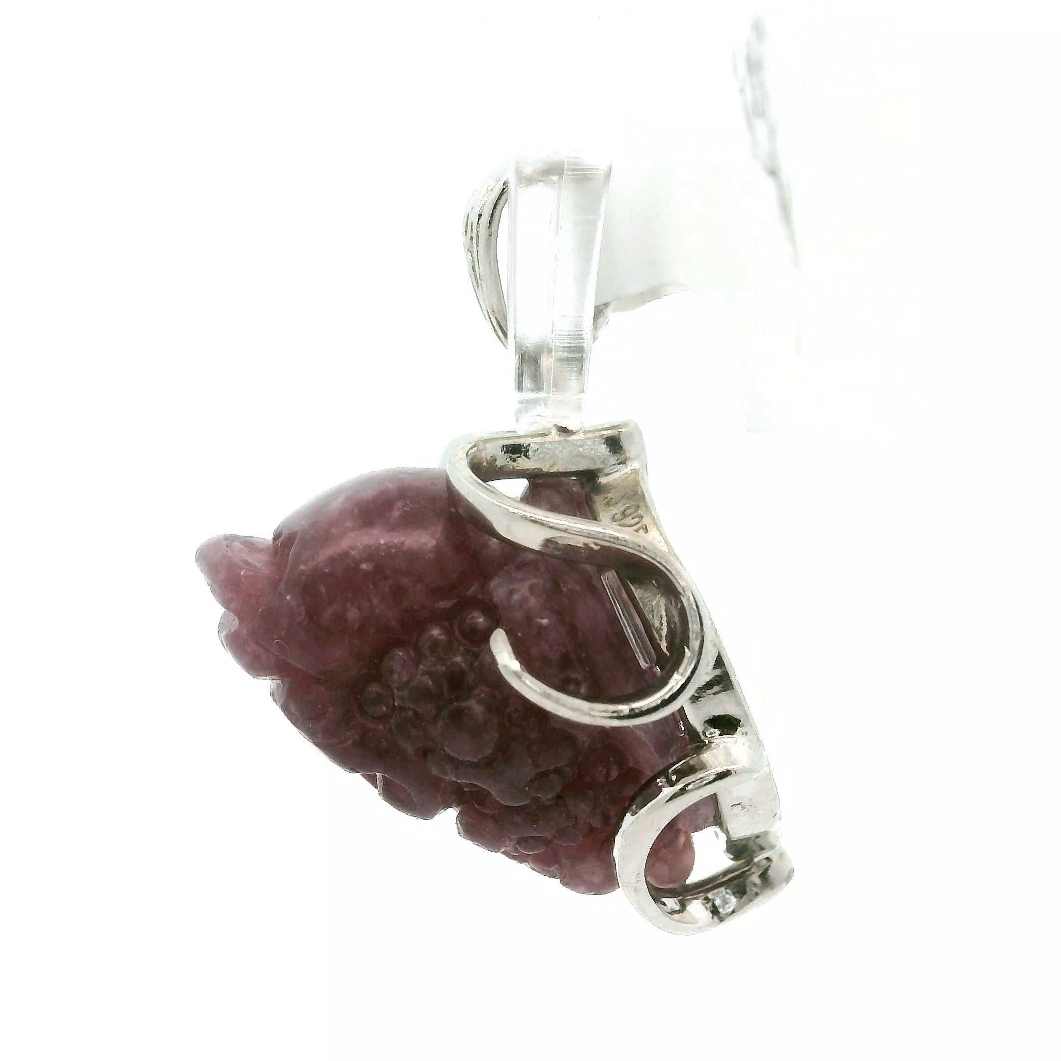 Lavender Sky Euphoralite Money Toad Pendant .925 Silver for Peace, Relaxation and Restful Sleep