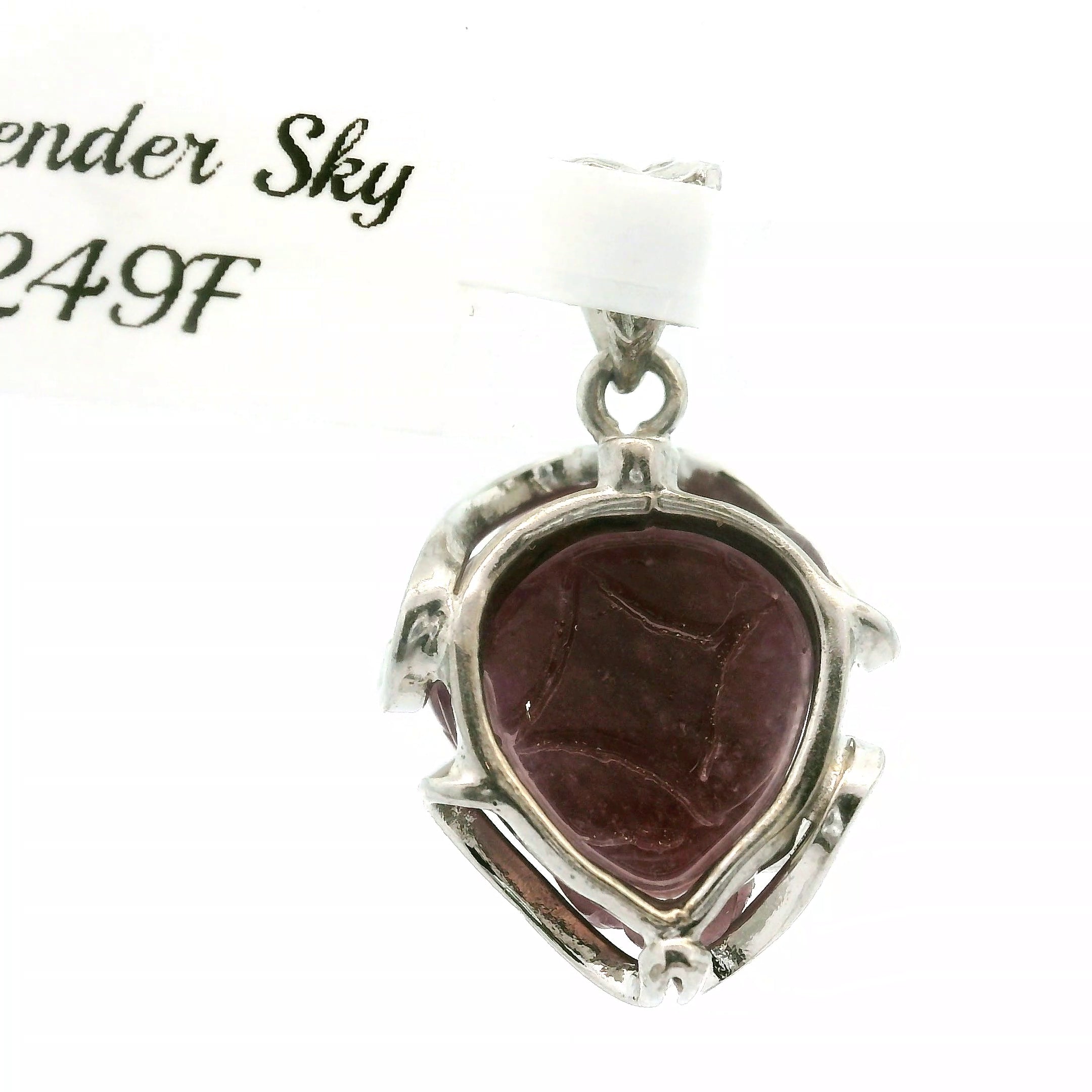 Lavender Sky Euphoralite Money Toad Pendant .925 Silver for Peace, Relaxation and Restful Sleep