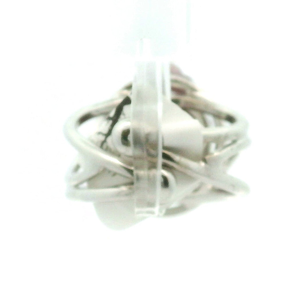 Lavender Sky Euphoralite Money Toad Cuff Ring .925 Silver for Peace, Relaxation and Restful Sleep