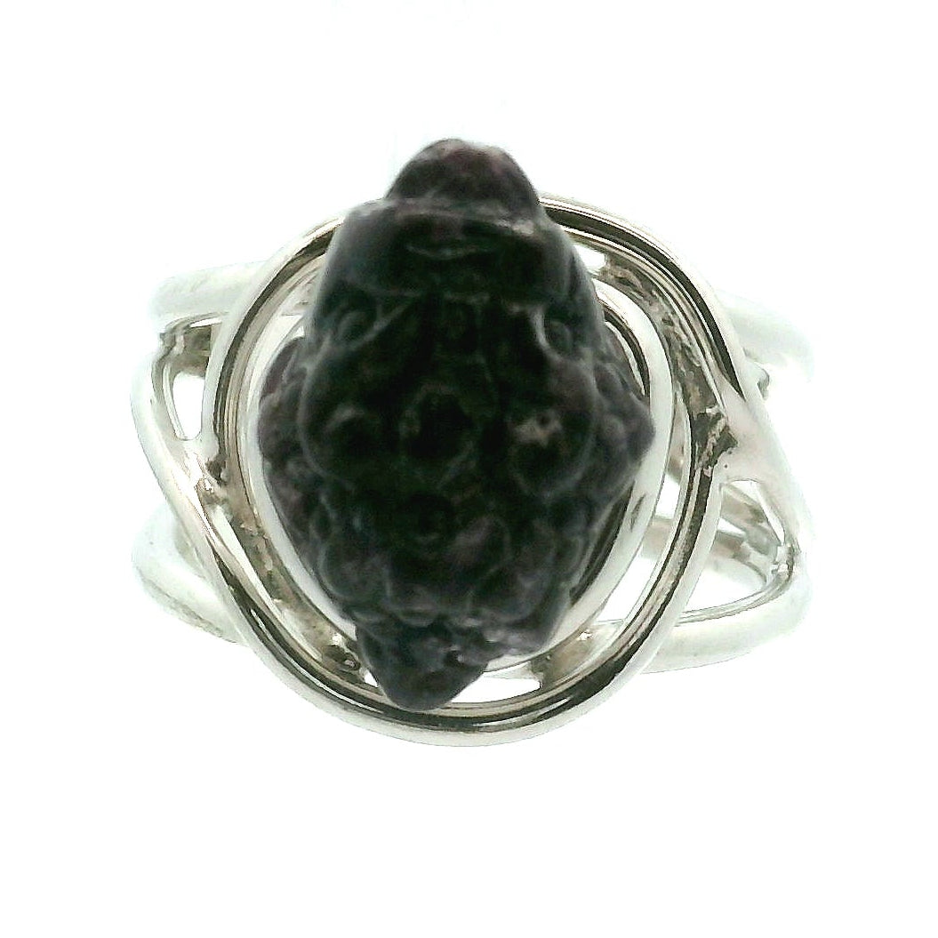 Storm Euphoralite Money Toad Cuff Ring .925 Silver for Stress Relief and Weathering any Storm