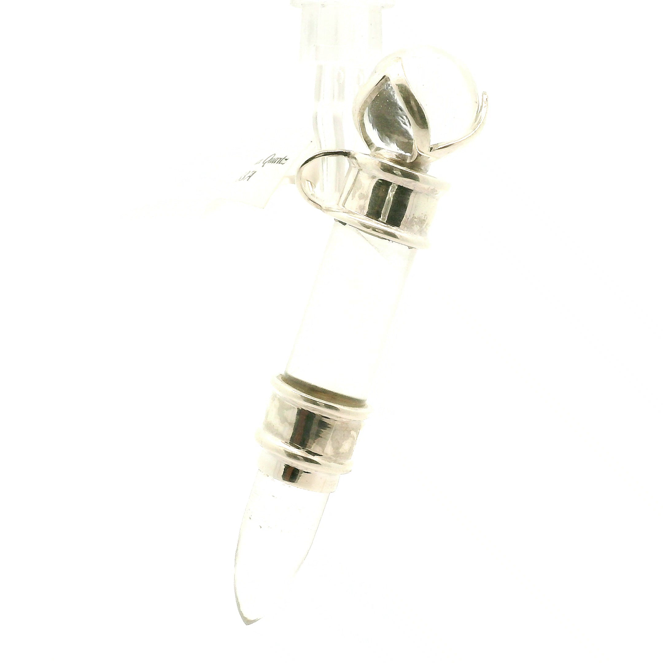 Himalayan Clear Quartz Wandlet .925 Silver for Amplifying Intentions and Manifestion
