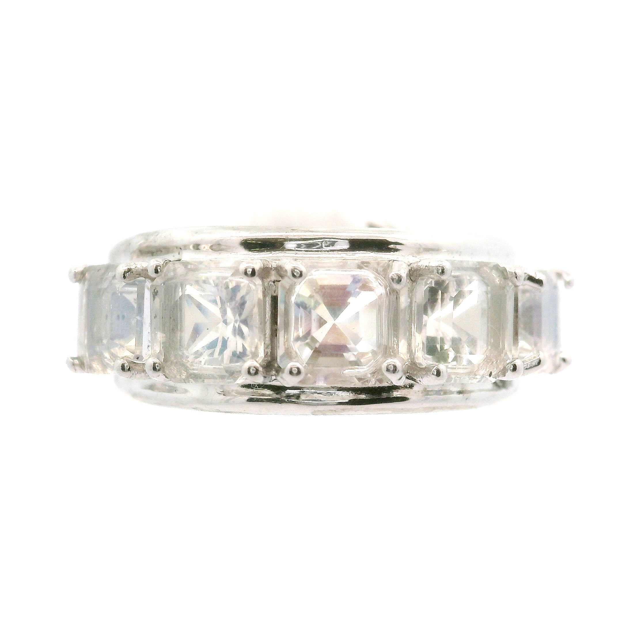 Multi Stone Emerald Cut Stacker Cuff Ring .925 Silver for Healing, Intention Setting and Manifesting your Desires