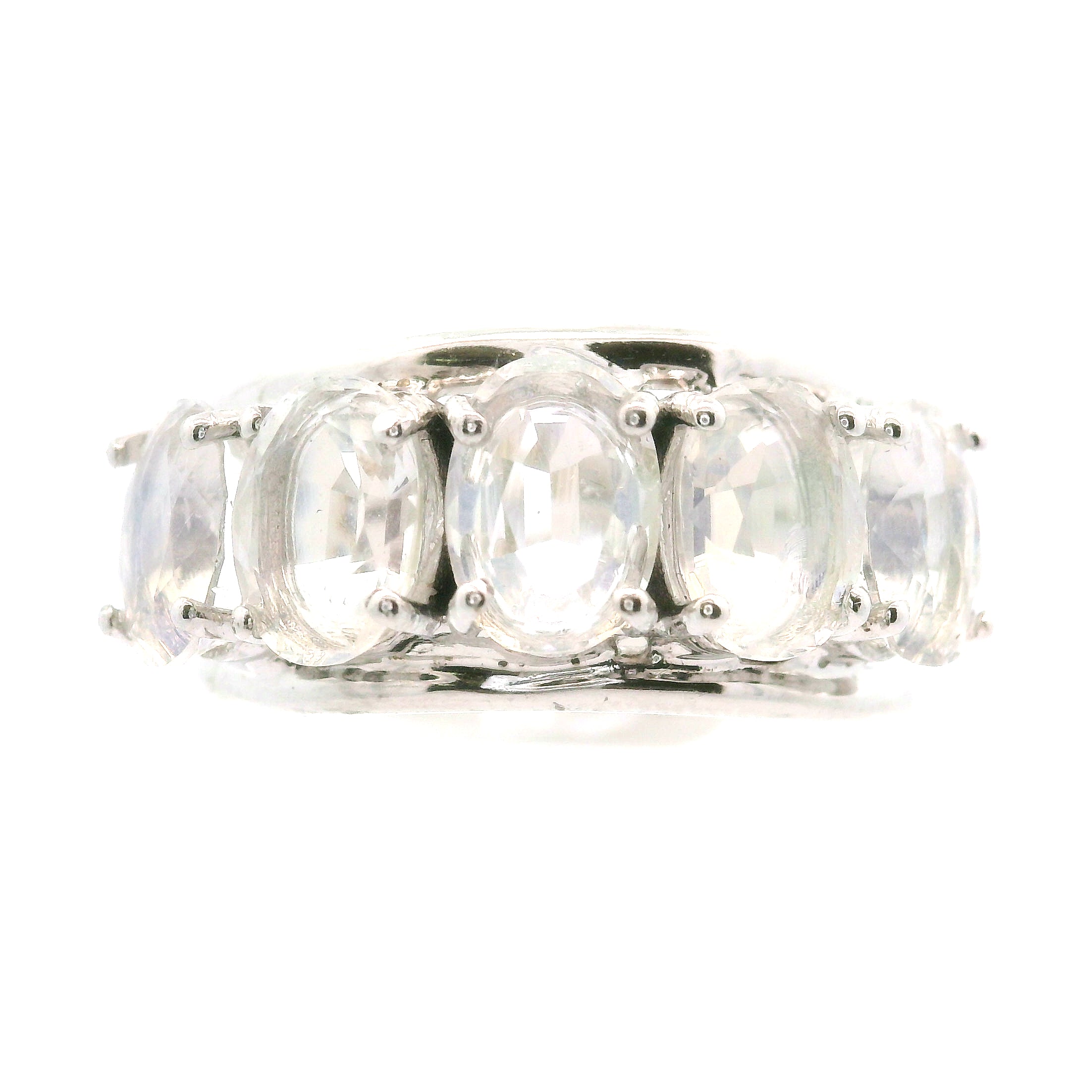Multi Stone Oval Cut Stacker Cuff Ring .925 Silver for Healing, Intention Setting and Manifesting your Desires