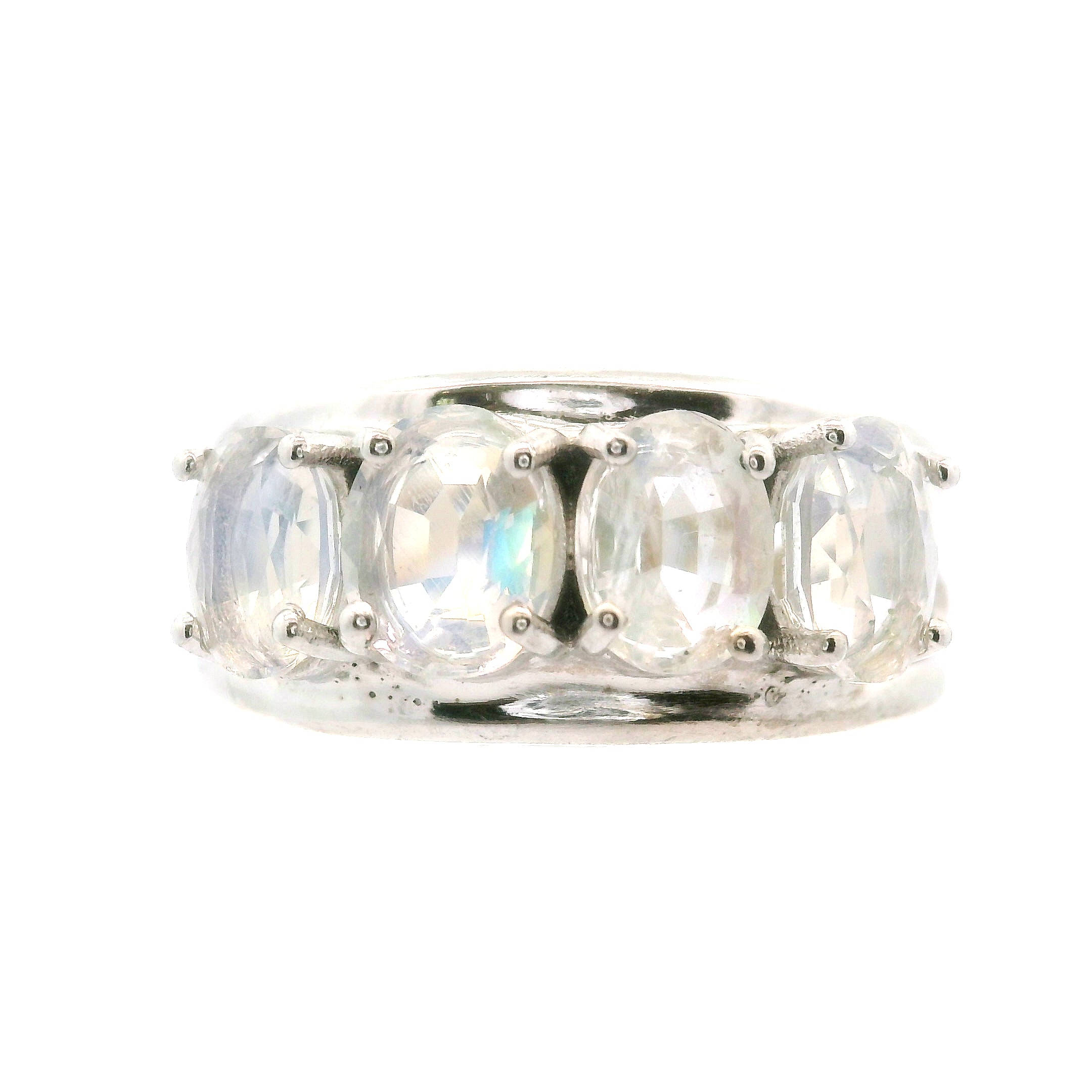 Multi Stone Oval Cut Stacker Cuff Ring .925 Silver for Healing, Intention Setting and Manifesting your Desires