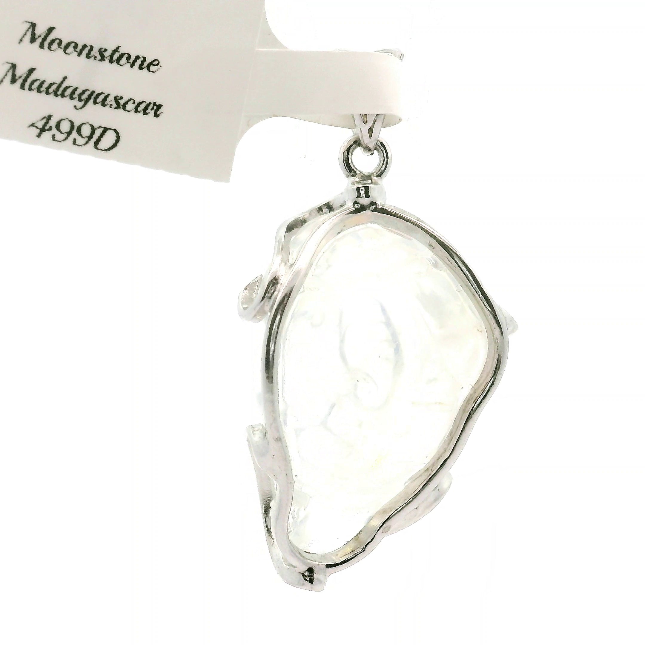 Malagasy Moonstone Money Toad Pendant .925 Sterling Silver for Spiritual Transformation and Inner Peace