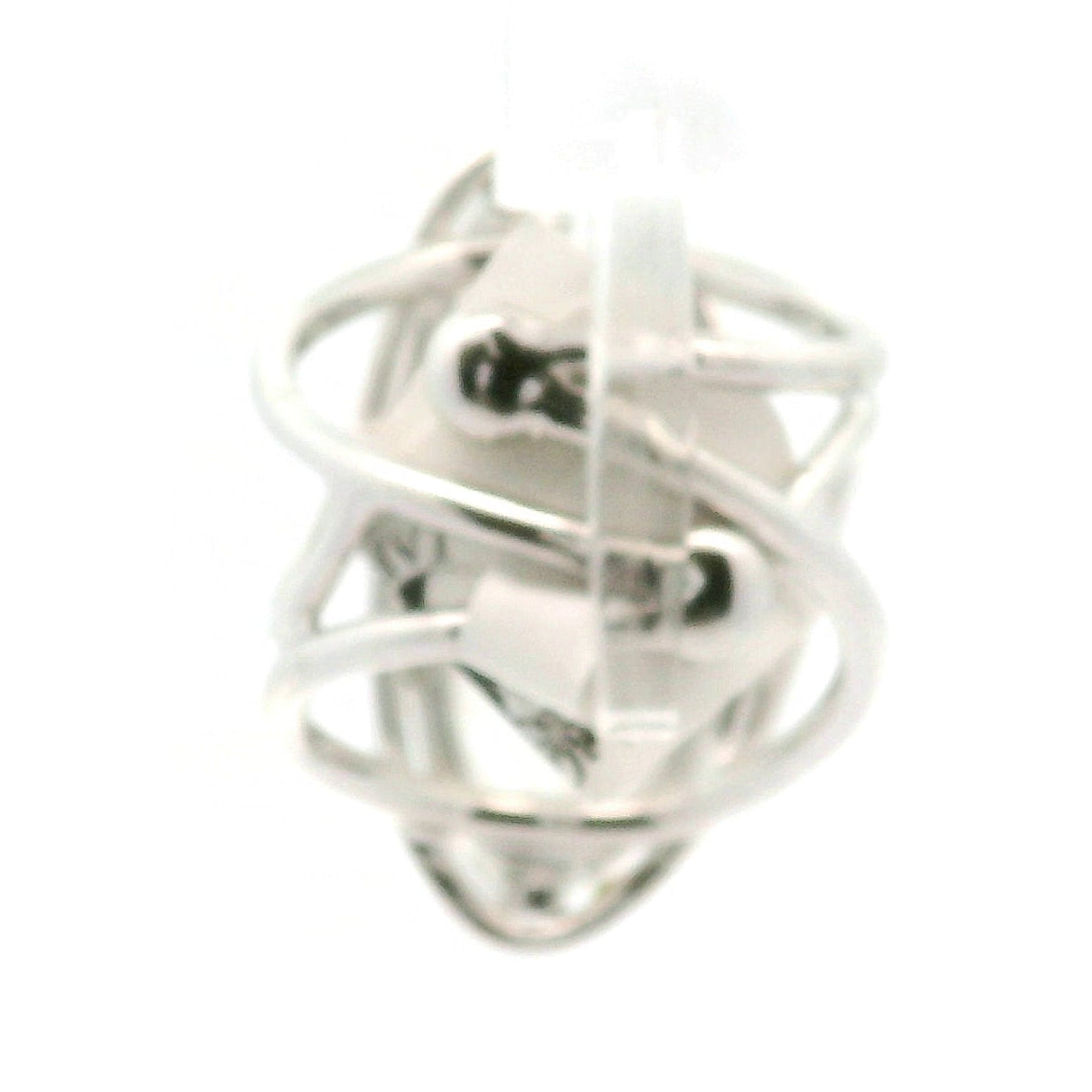 Malagasy Moonstone Feather Cuff Ring .925 Sterling Silver for Spiritual Transformation and Inner Peace