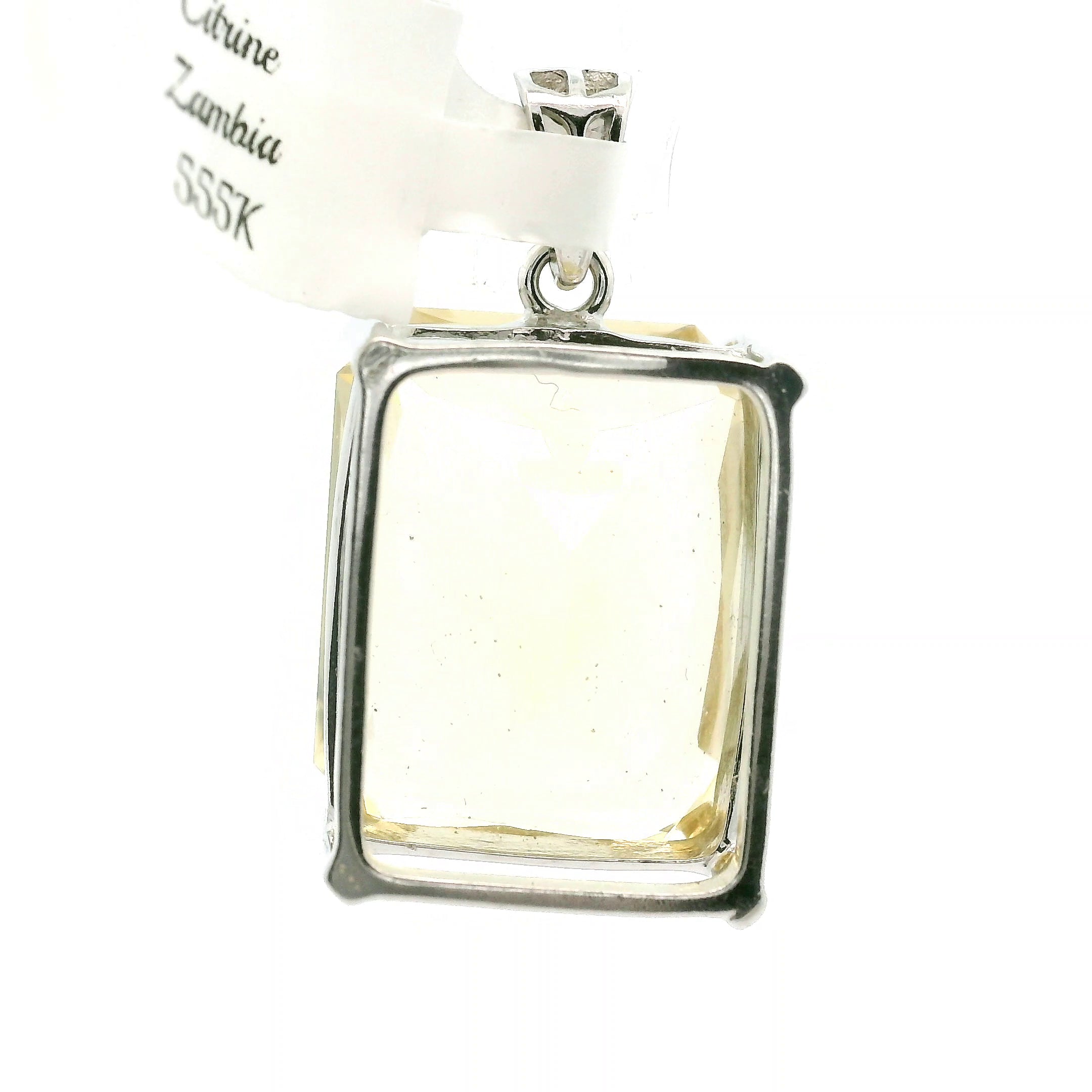 Citrine XL Pendant .925 Silver for Abundance, Intuition, Luck and Protection