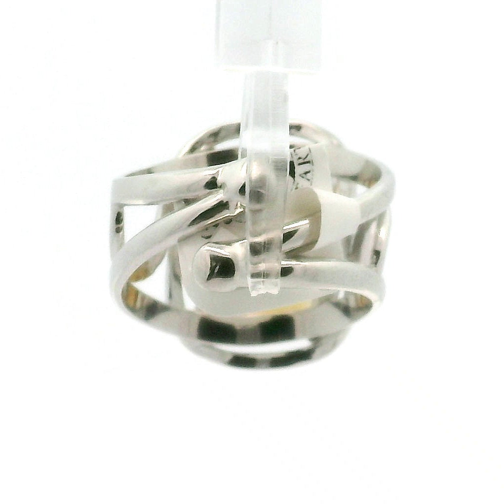 Zambian Citrine Emerald Cut Cuff Ring .925 Silver for Abundance, Intuition, Luck and Protection