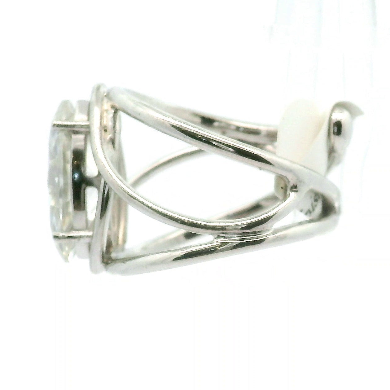 Moissanite Cuff Ring .925 Silver for Spiritual Evolution and Awakening