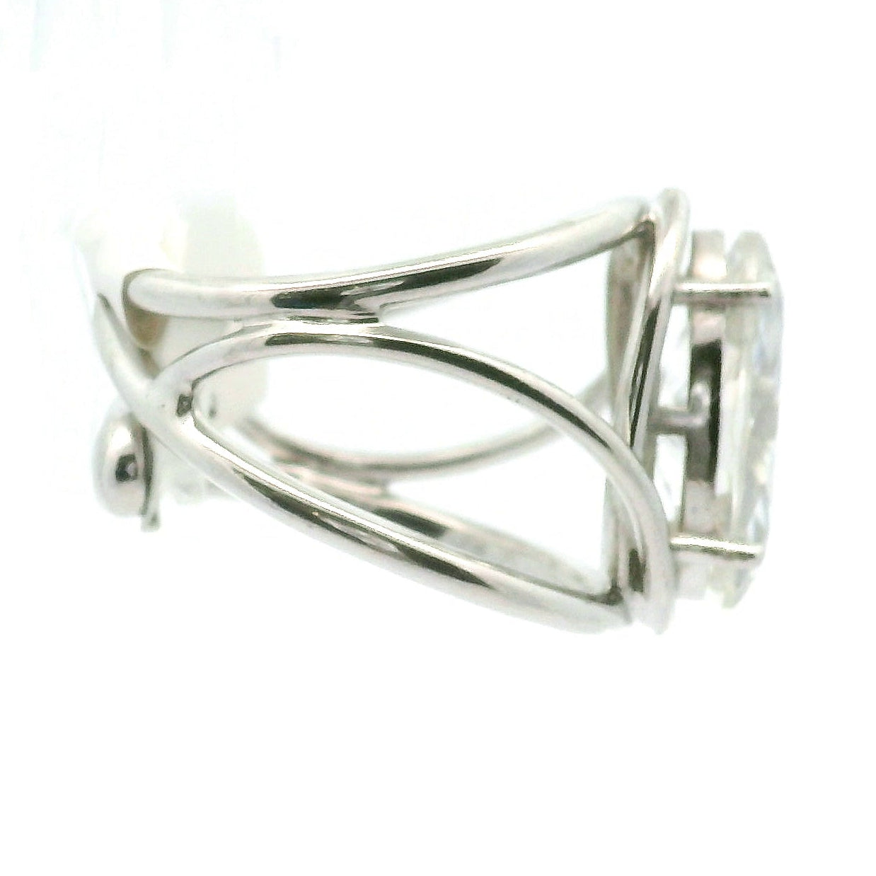 Moissanite Cuff Ring .925 Silver for Spiritual Evolution and Awakening