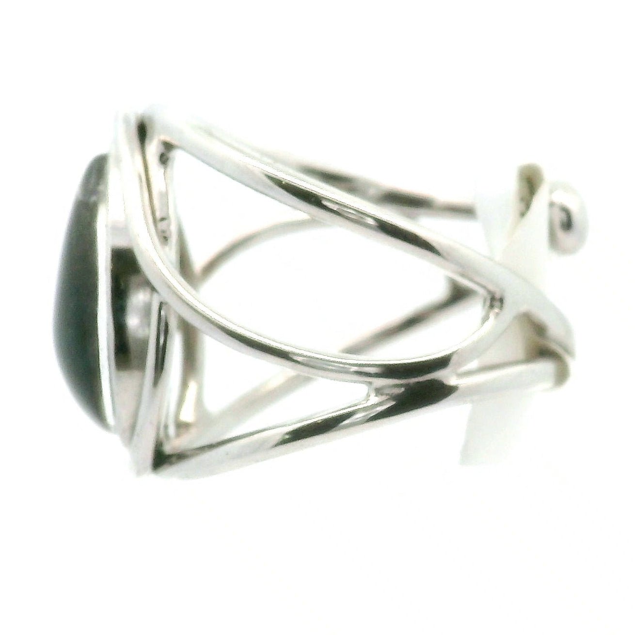 Meteorite Cuff Ring .925 Silver for Manifestation and Spiritual Awakening