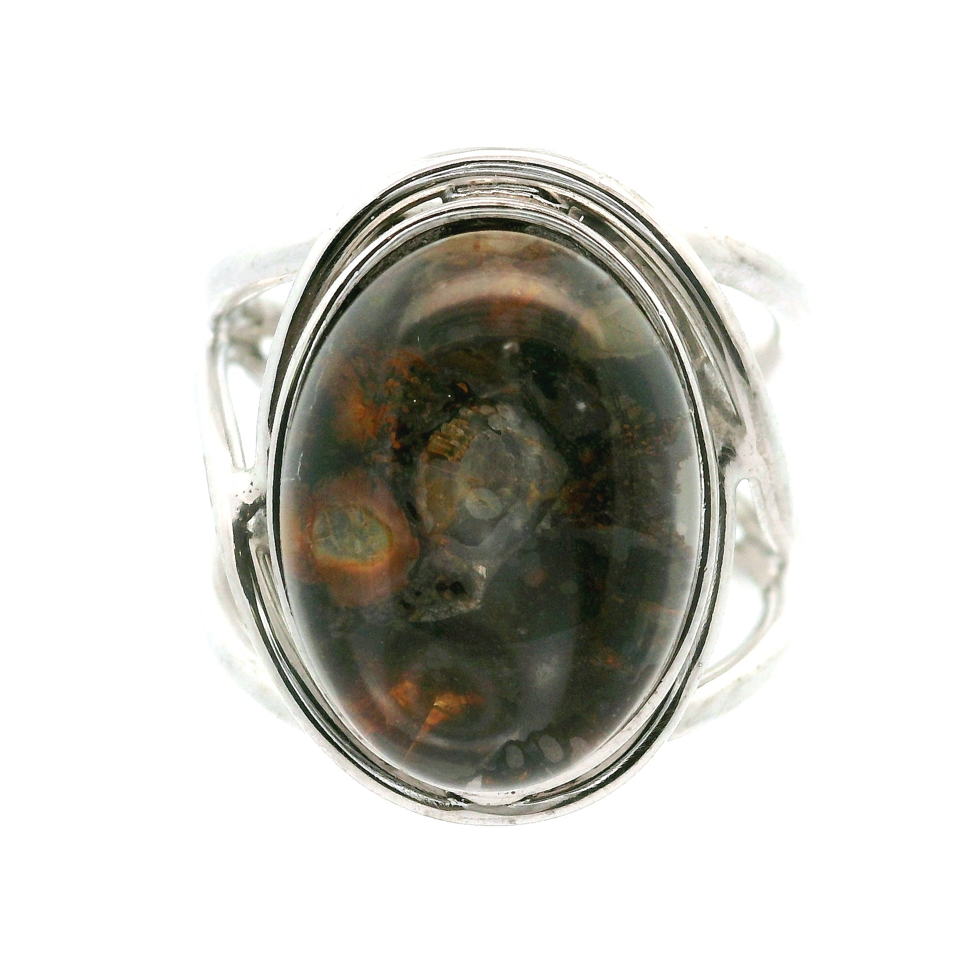 Meteorite Cuff Ring .925 Silver for Manifestation and Spiritual Awakening