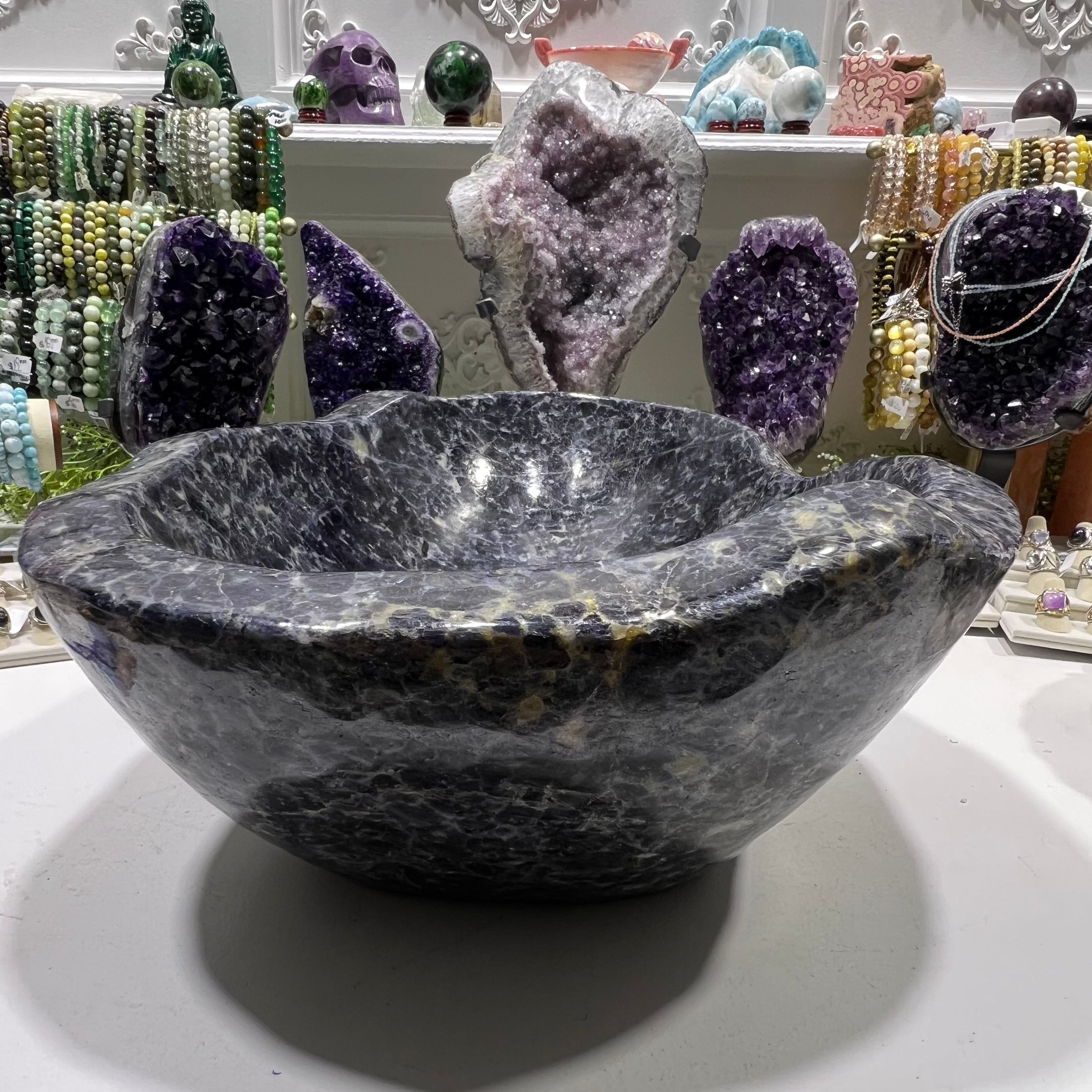 XXL Iolite Bowl for Storing Treasures and a Positive Mindset