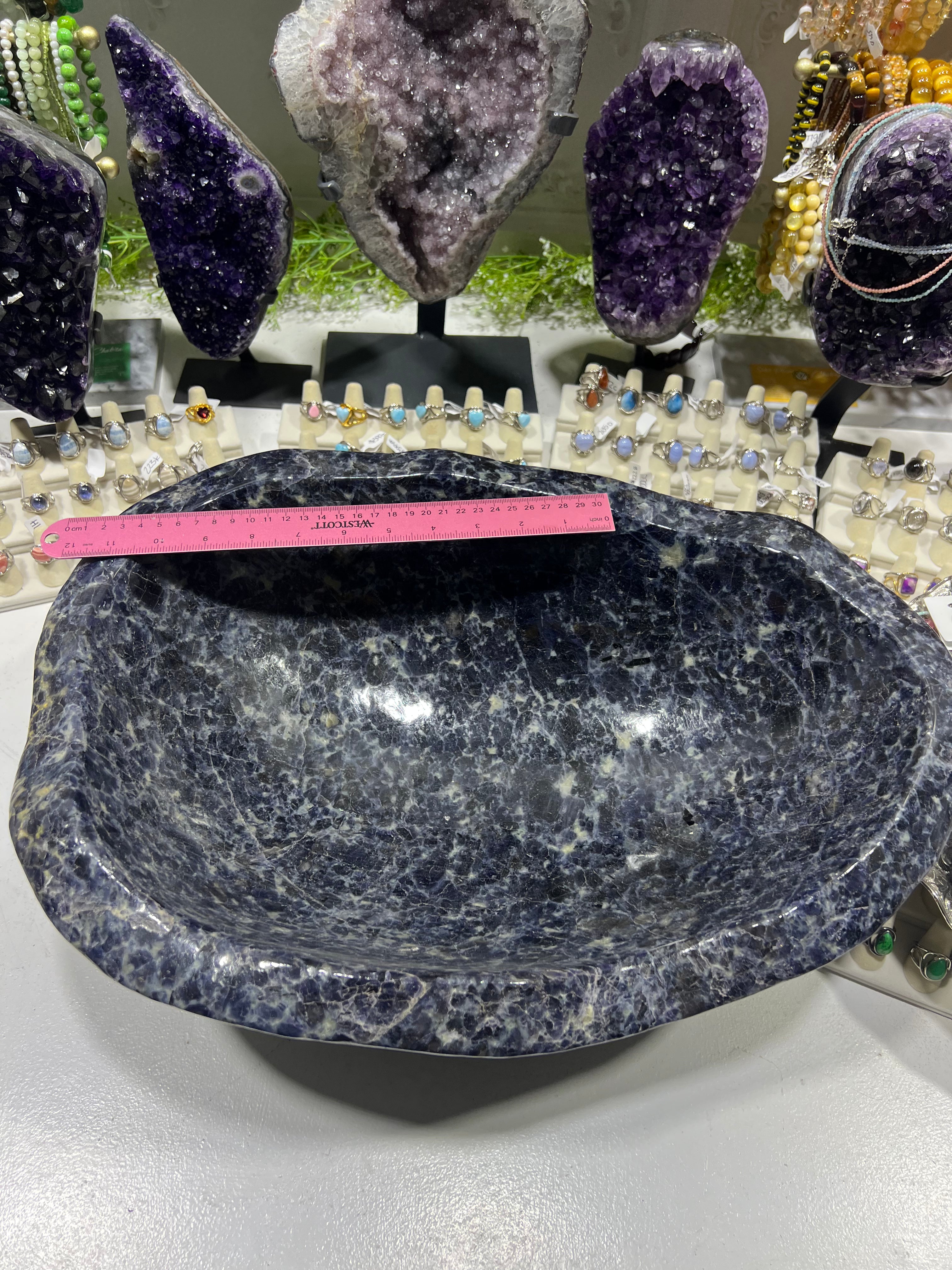 XXL Iolite Bowl for Storing Treasures and a Positive Mindset