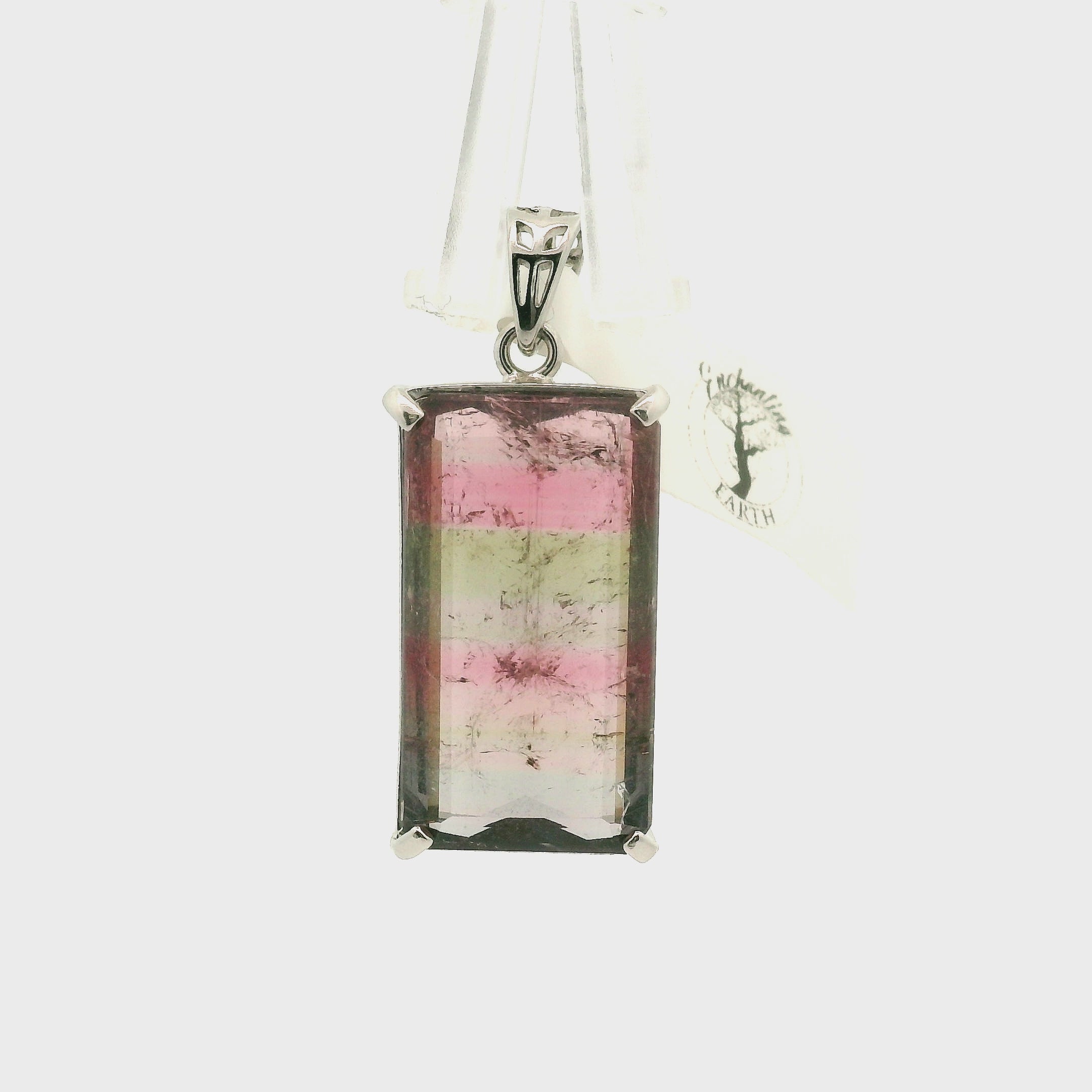 Nightbloom Tourmaline Pendant .925 Silver for Awareness, Communication and Meditation