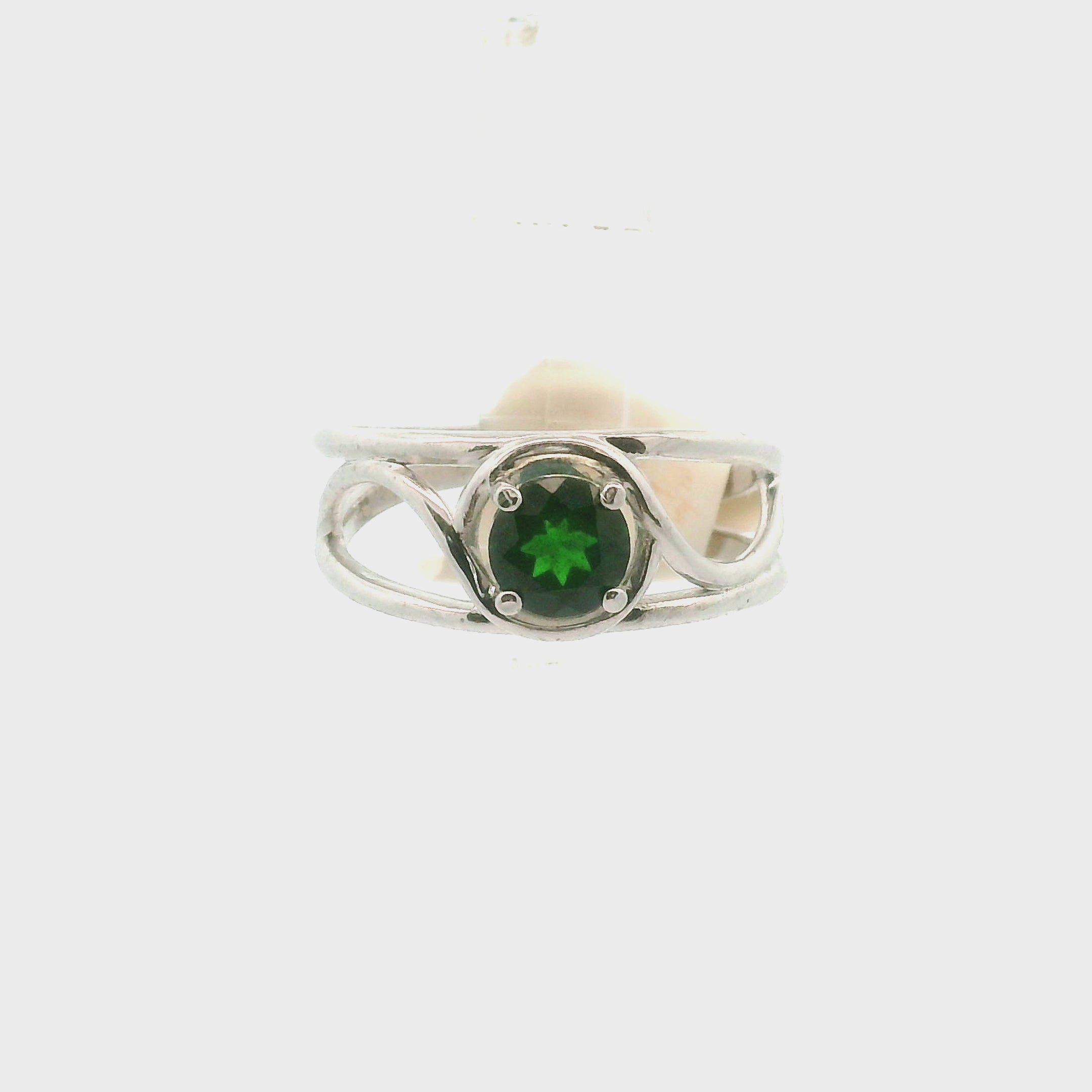 Chrome Diopside Midi Cuff Ring .925 Silver for Heart Healing, Compassion and Forgiveness
