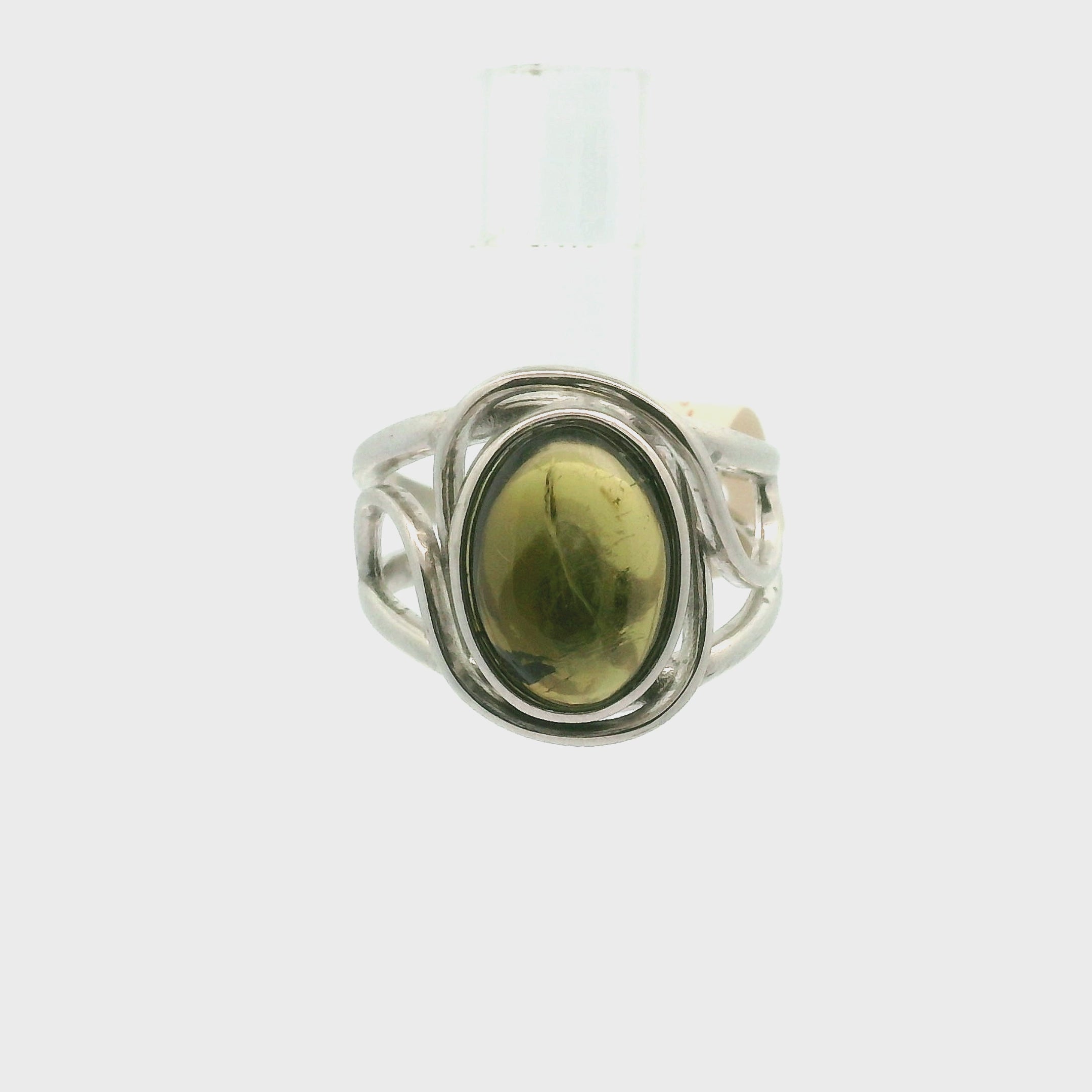 Green Tourmaline Finger Cuff Adjustable Ring .925 Silver for Heart Healing and Positive Energy