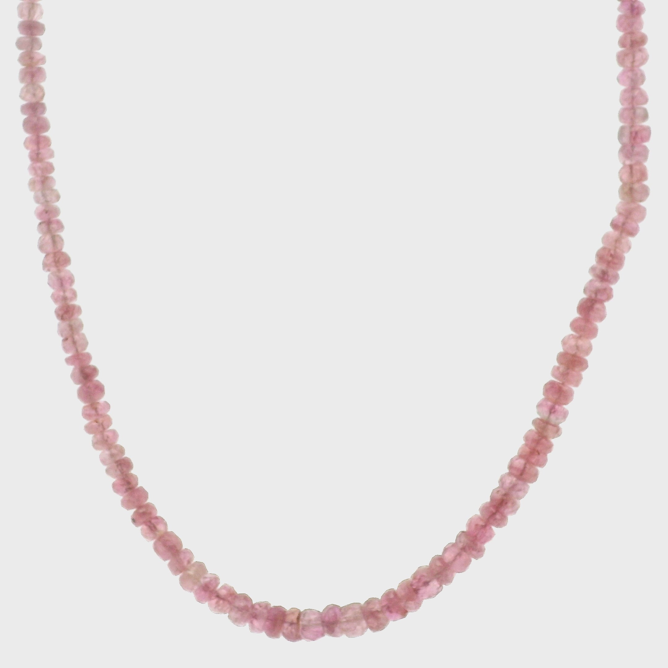Pink Tourmaline Micro Faceted Necklace 925 Silver for Heart Healing, Kindness & Love