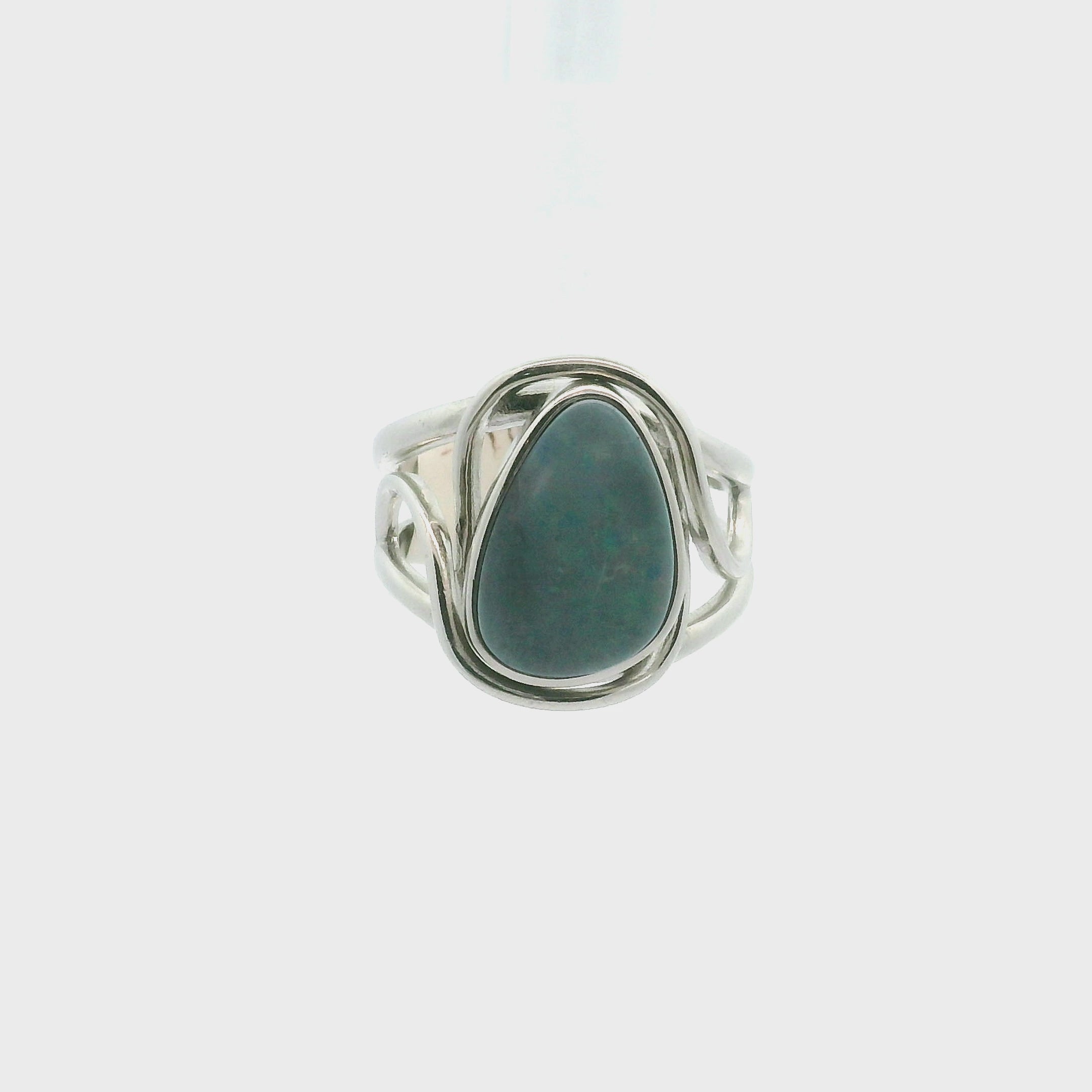 Australian Opal Cuff Ring .925 Silver for Joy and Self Discovery
