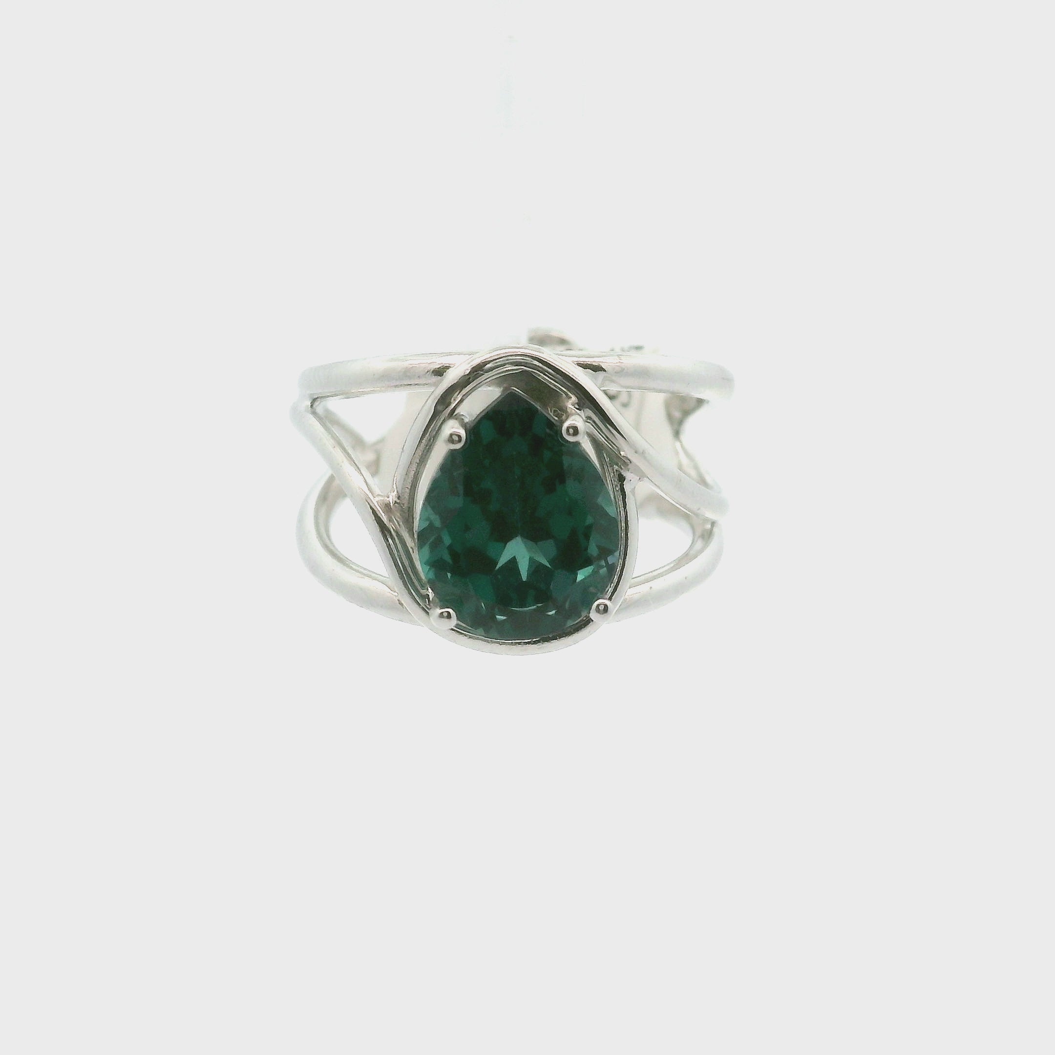 Lab Alexandrite Cuff Ring .925 Silver For Self Recovery, Hope and Encouragement