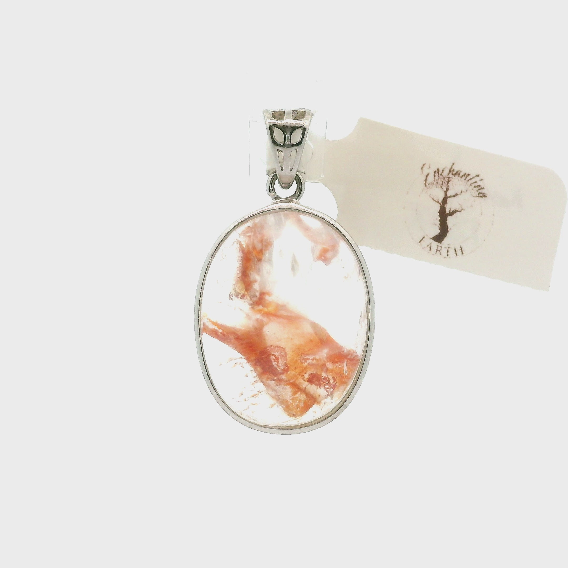 Koi Quartz Pendant .925 Sterling Silver for Spiritual Transformation