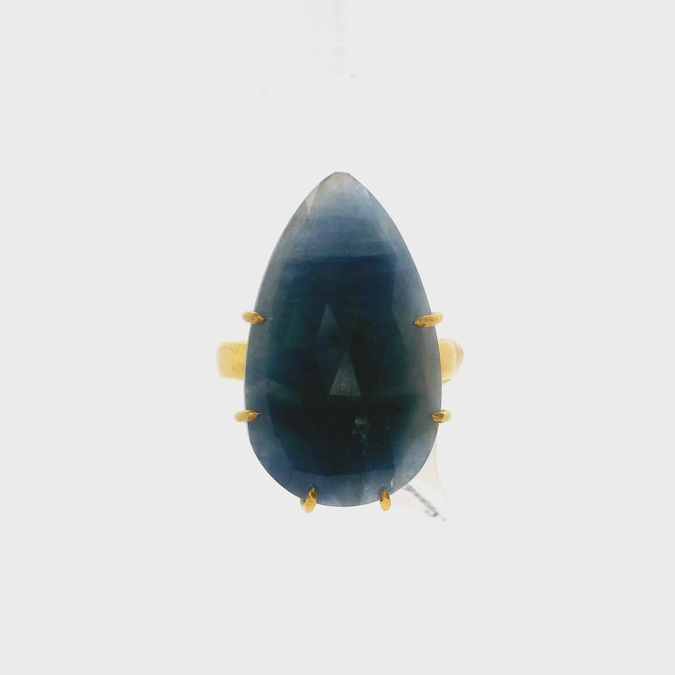 Sapphire Ring Gold Plated .925 Sterling Silver for Passion, Personal Power and Energy