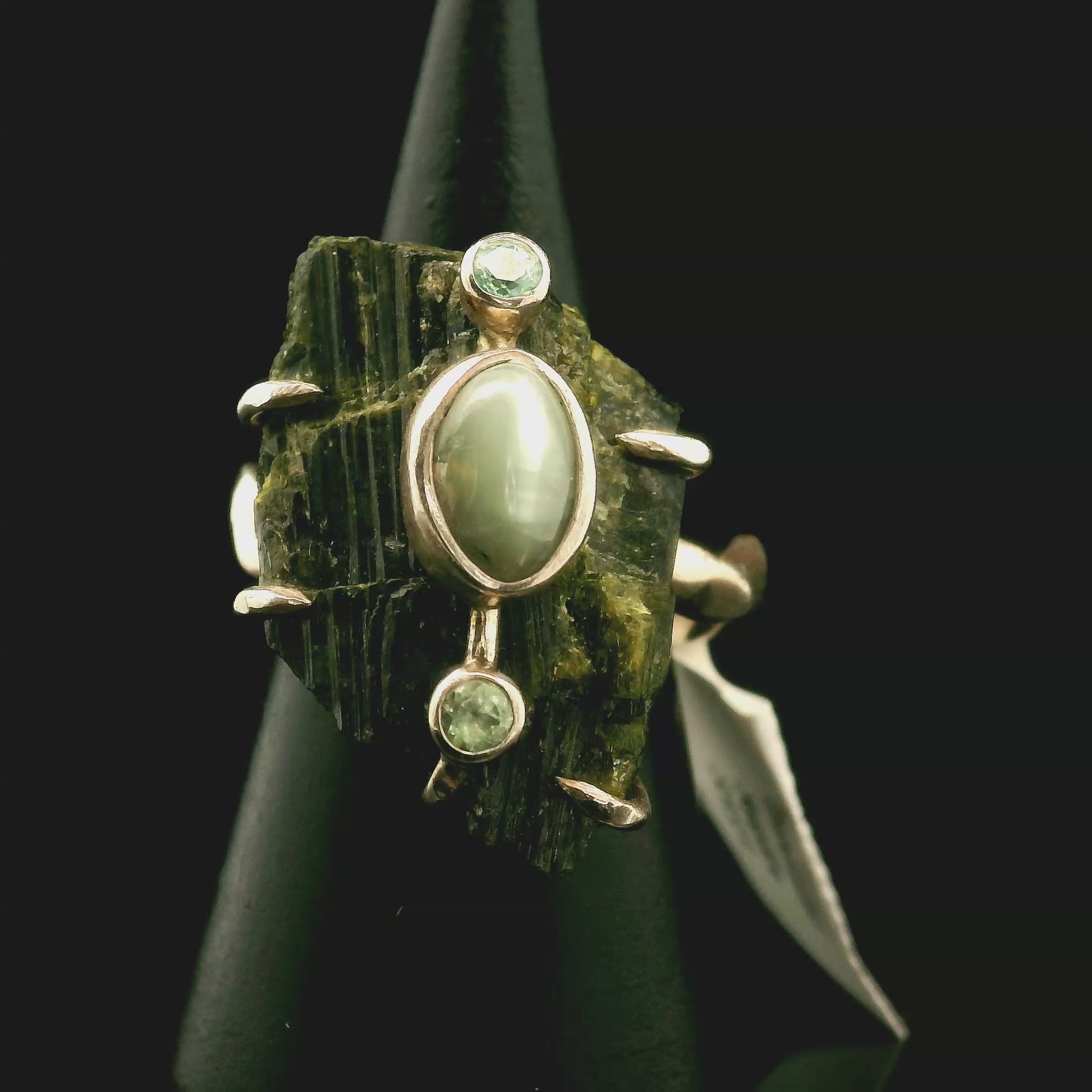 Black Tourmaline Ring .925 Silver for Protection and Energetic Purification