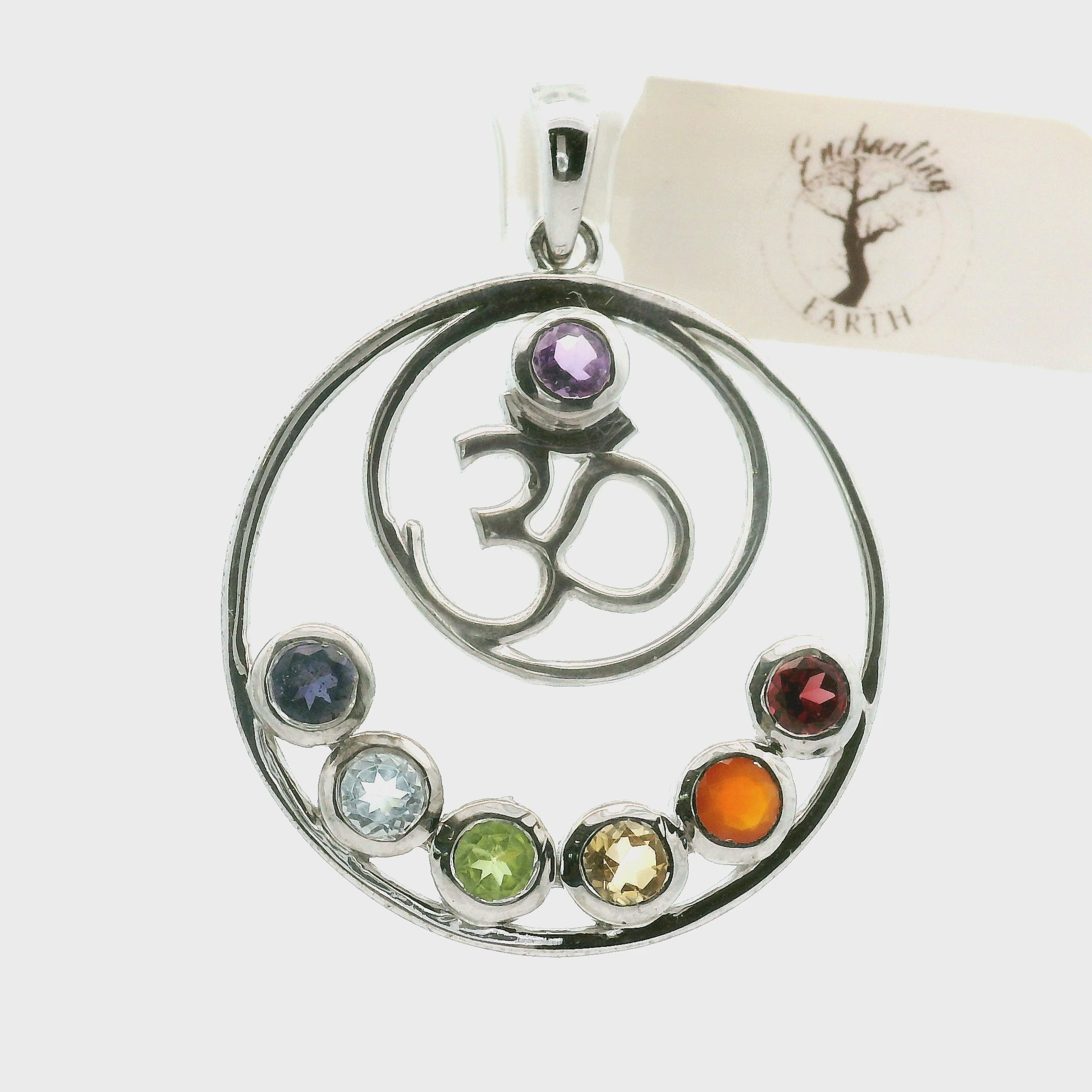 Chakra Aum Pendant .925 Silver for Peace and Alignment