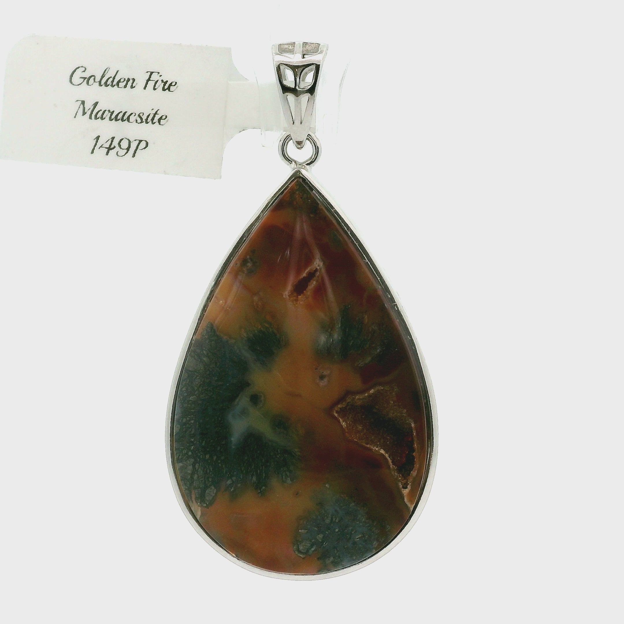 Golden Fire Marcasite Pendants .925 Silver for Cord Cutting and Releasing Unhealthy Attachments