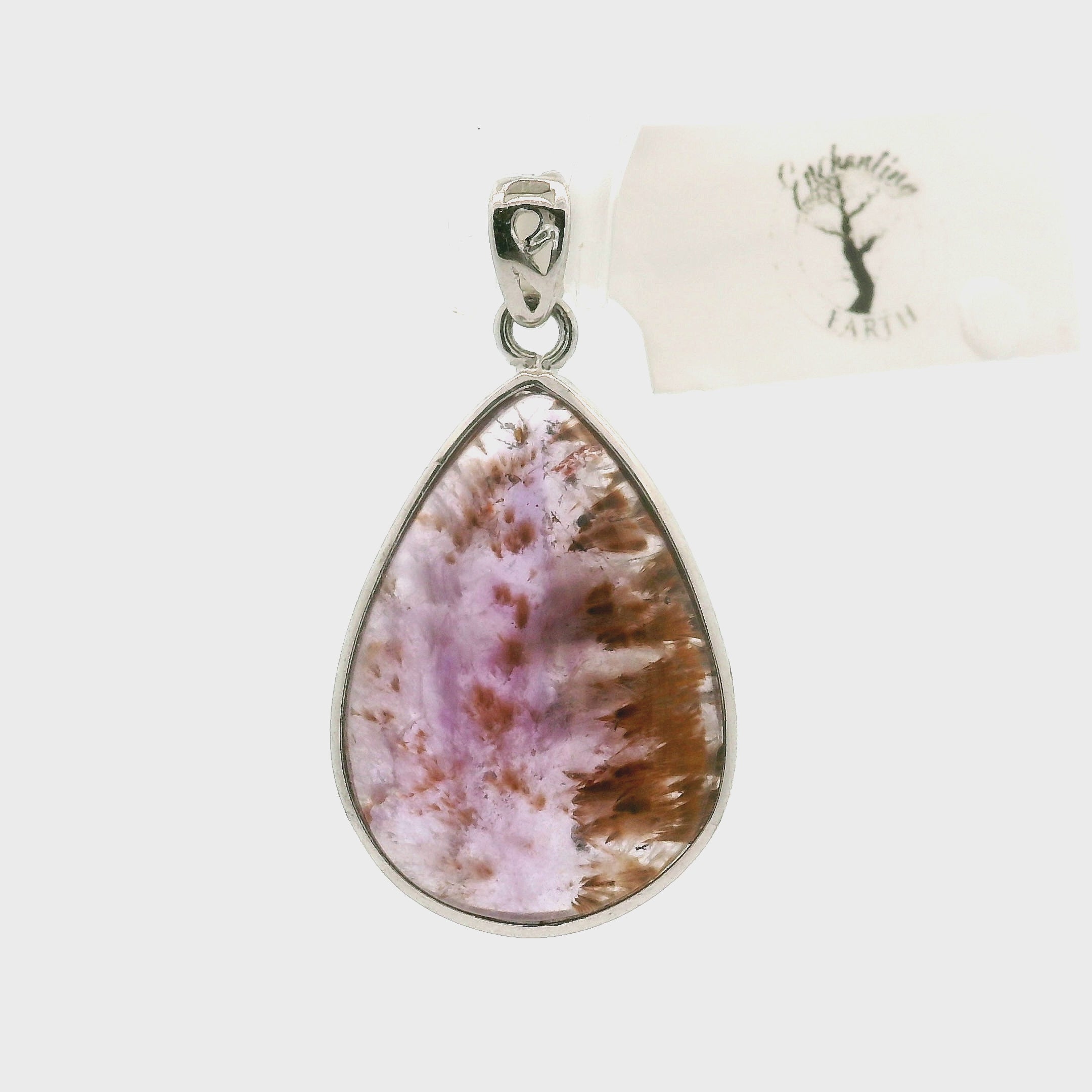 Deep Divine Auralite 23 Pendant .925 Silver for Intuition and Protection