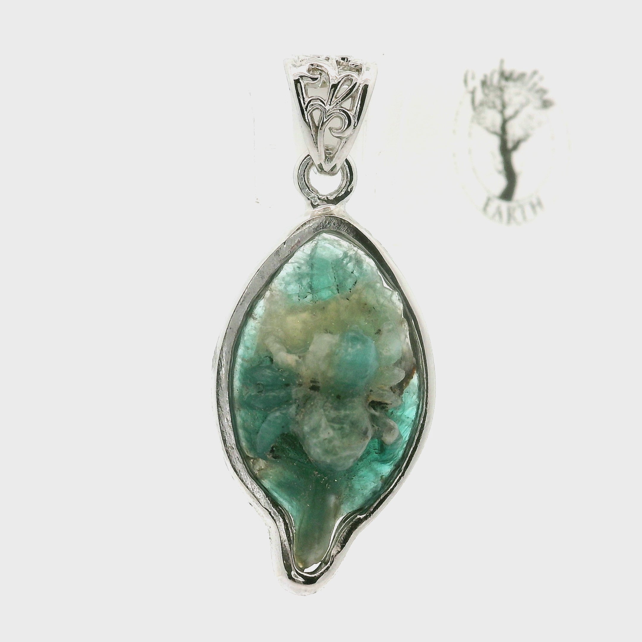Grandidierite Spider Pendant .925 Silver for Enhancing Intuition and Weaving of Personal Destiny