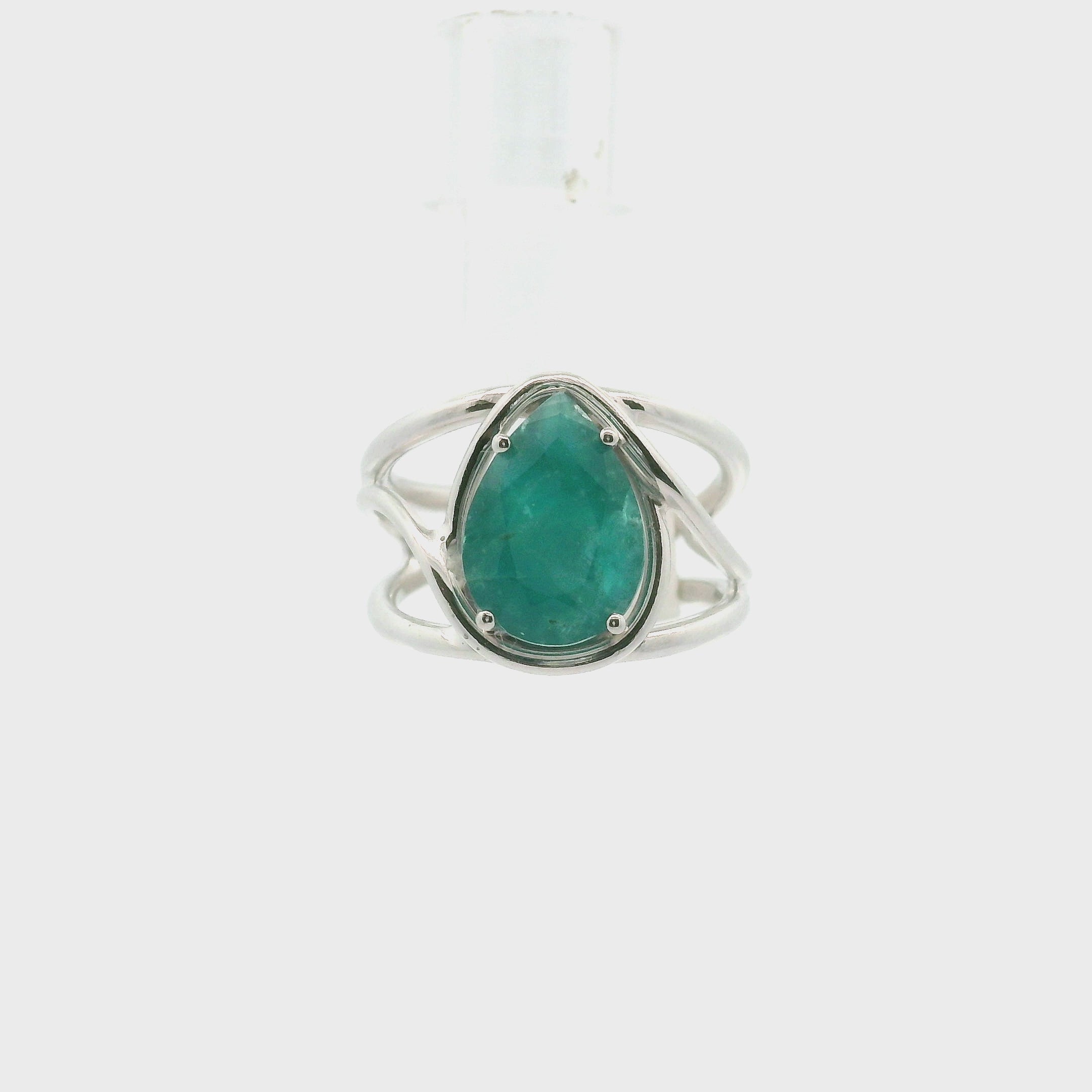 Sar-i-Sang Green Hauyne Midi Cuff Ring 925 Silver for Intuition, Purification and Meditation