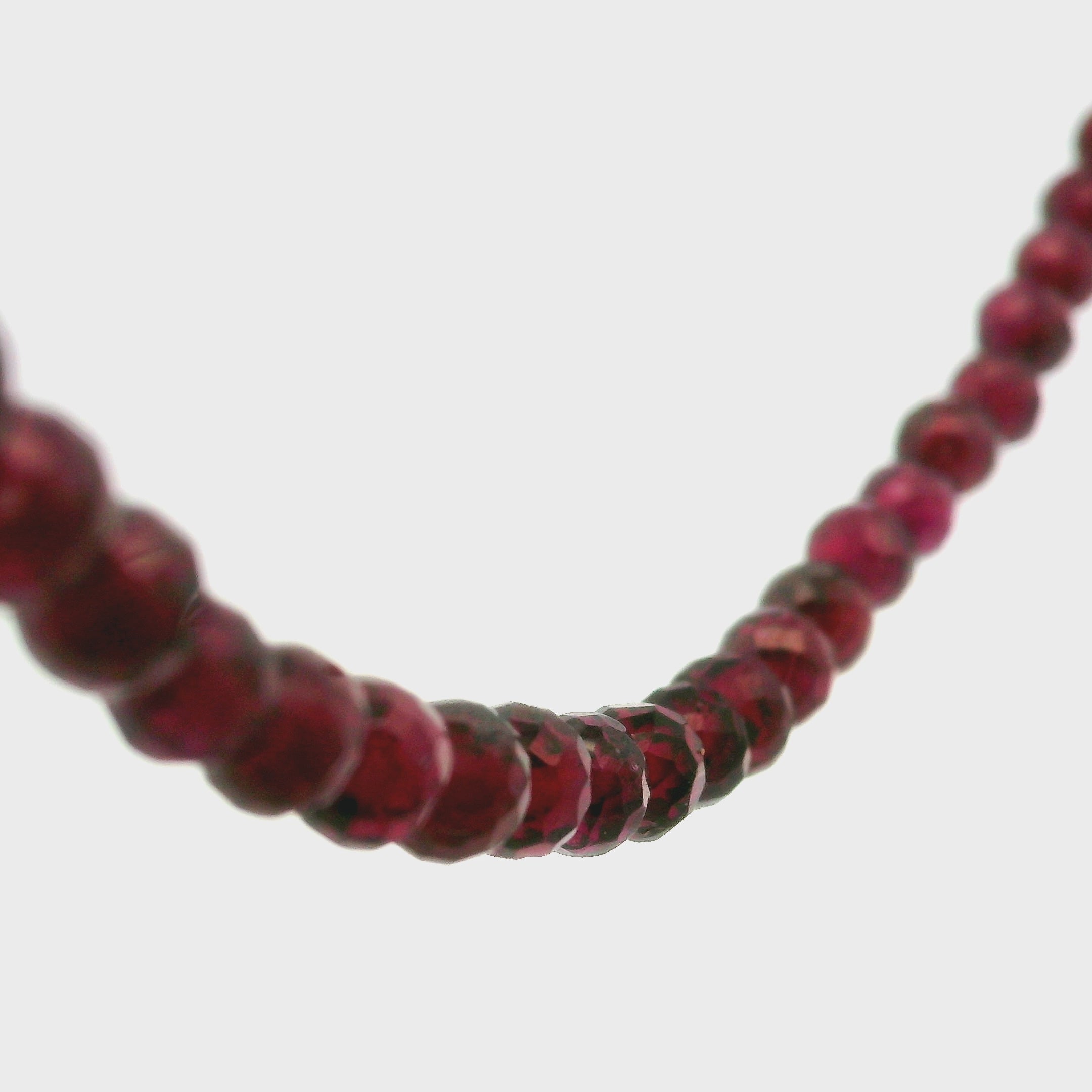 Rhodolite Garnet Micro Faceted Necklace 925 Silver for Manifesting Love and Success in your Career, Protection and Wealth