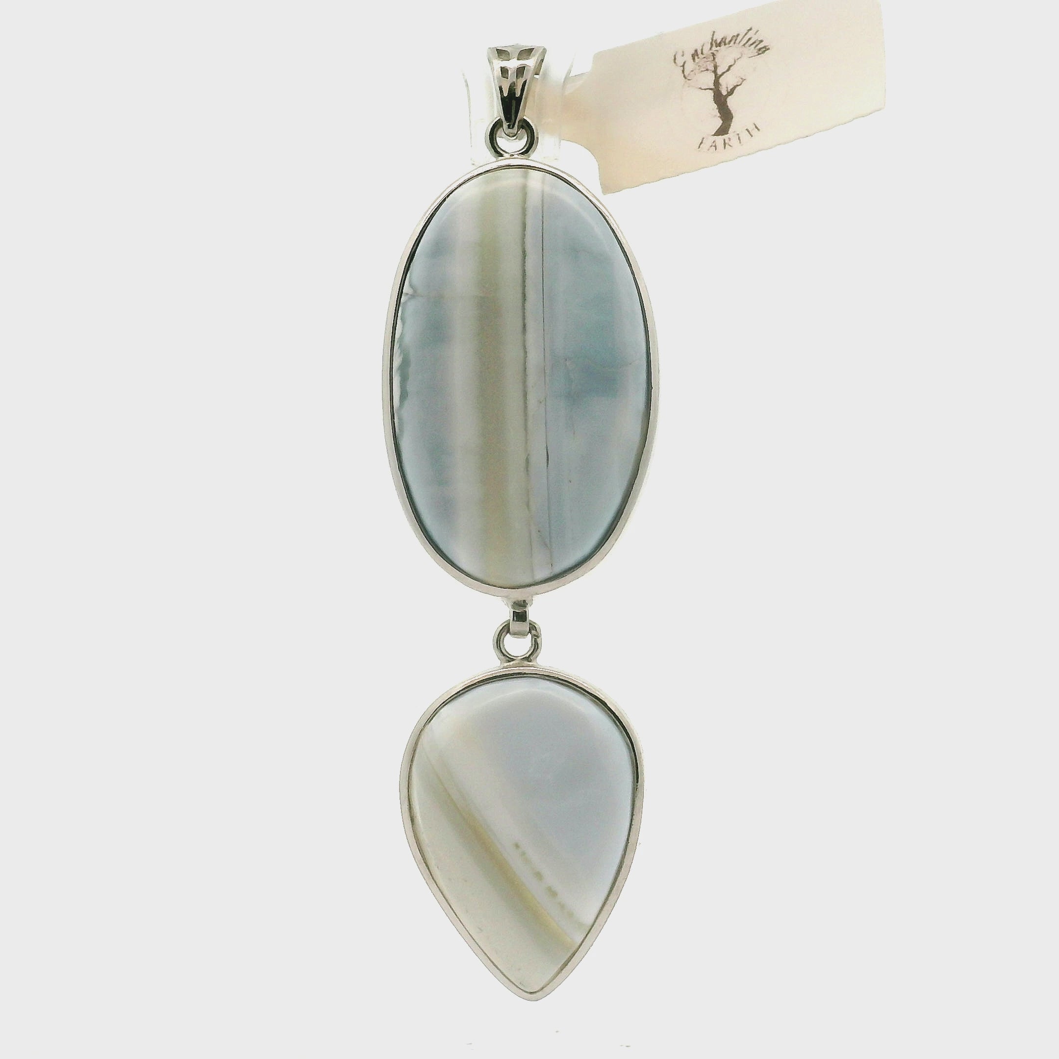 Owyhee Opal Multi-Stone Pendant .925 Silver for Emotional Healing and Balance