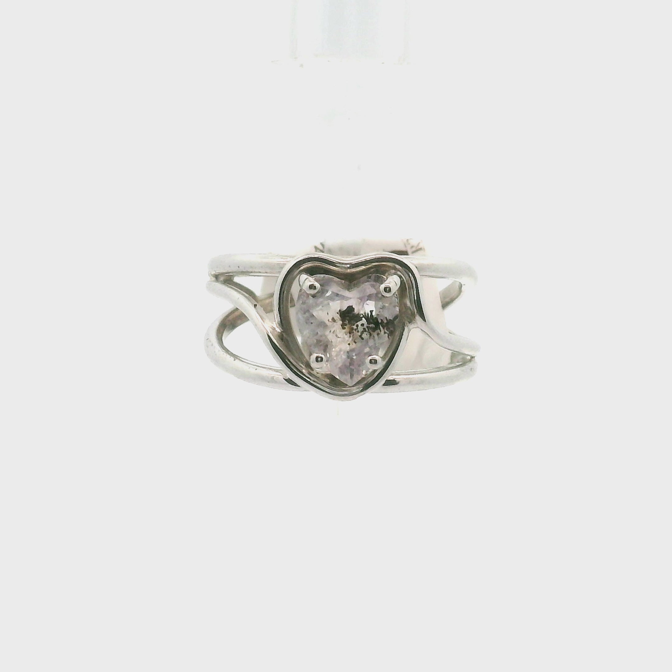 Super 7 Heart Midi Cuff Ring .925 Silver (High Quality) for Awakening your Gifts and Creating your Dream Life