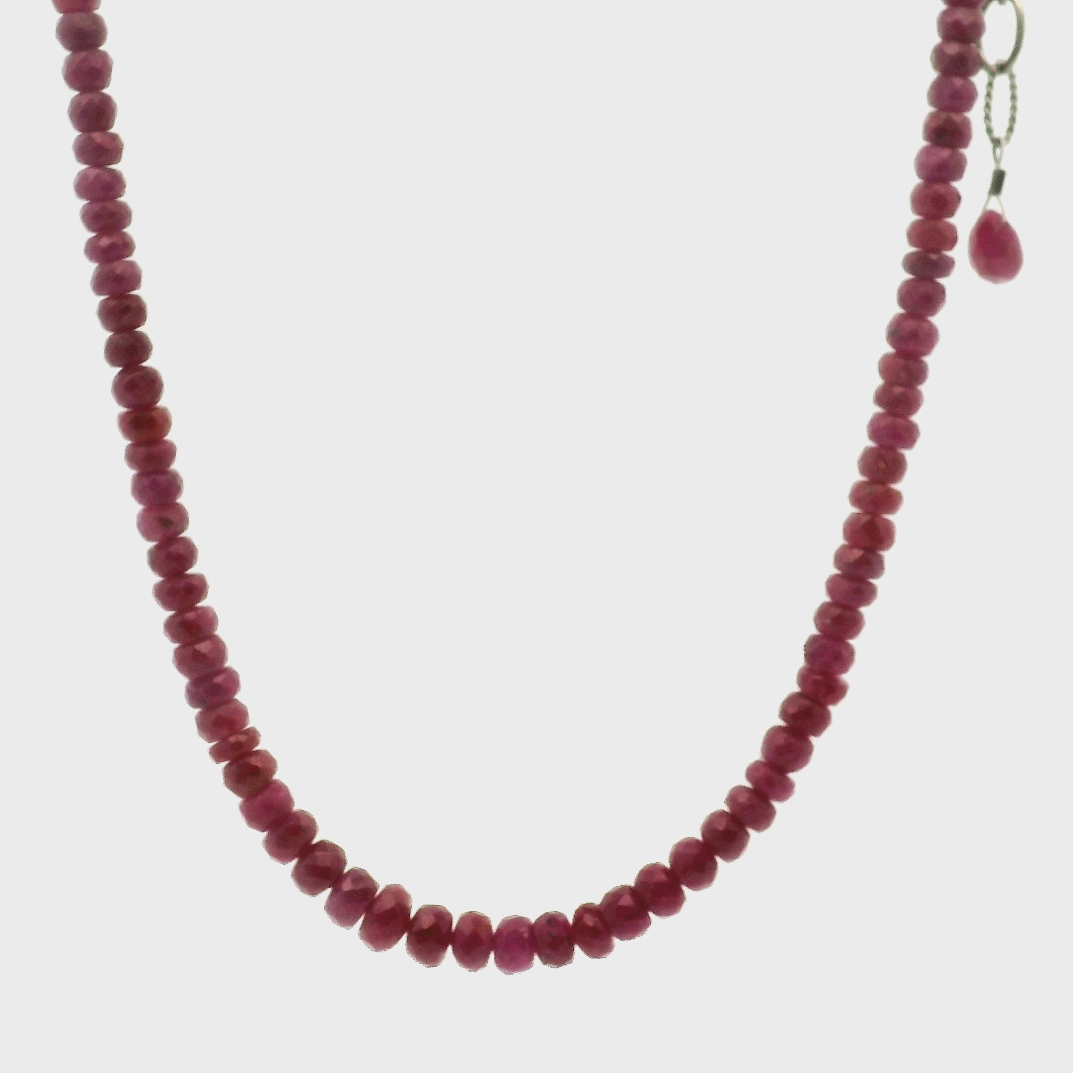 Ruby Faceted Rondelle Necklace for Supporting Flow of Energy & Enlightenment for Root Chakra