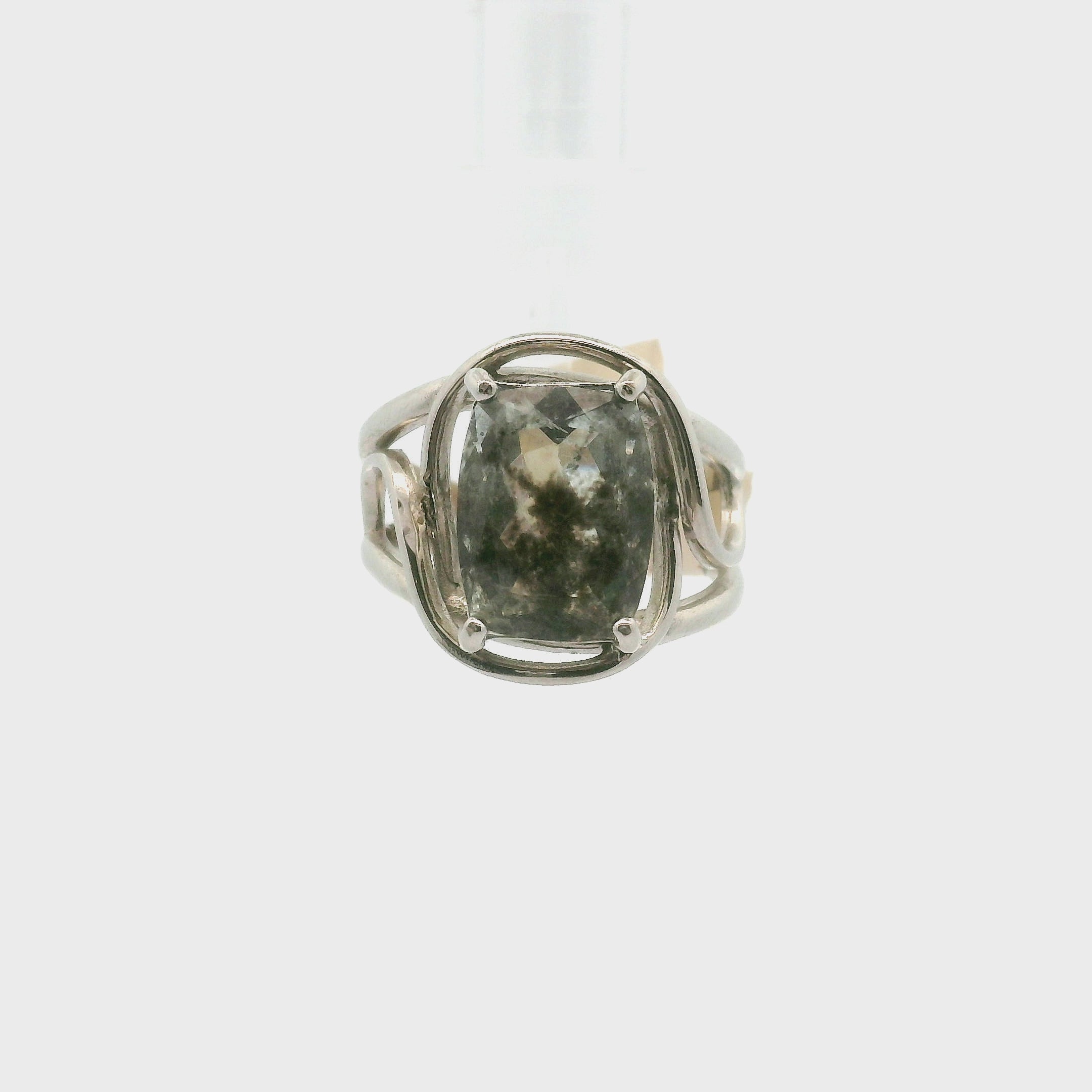 Aquamarine with Copper .925 Silver Adjustable Cuff Ring for Calm Communication