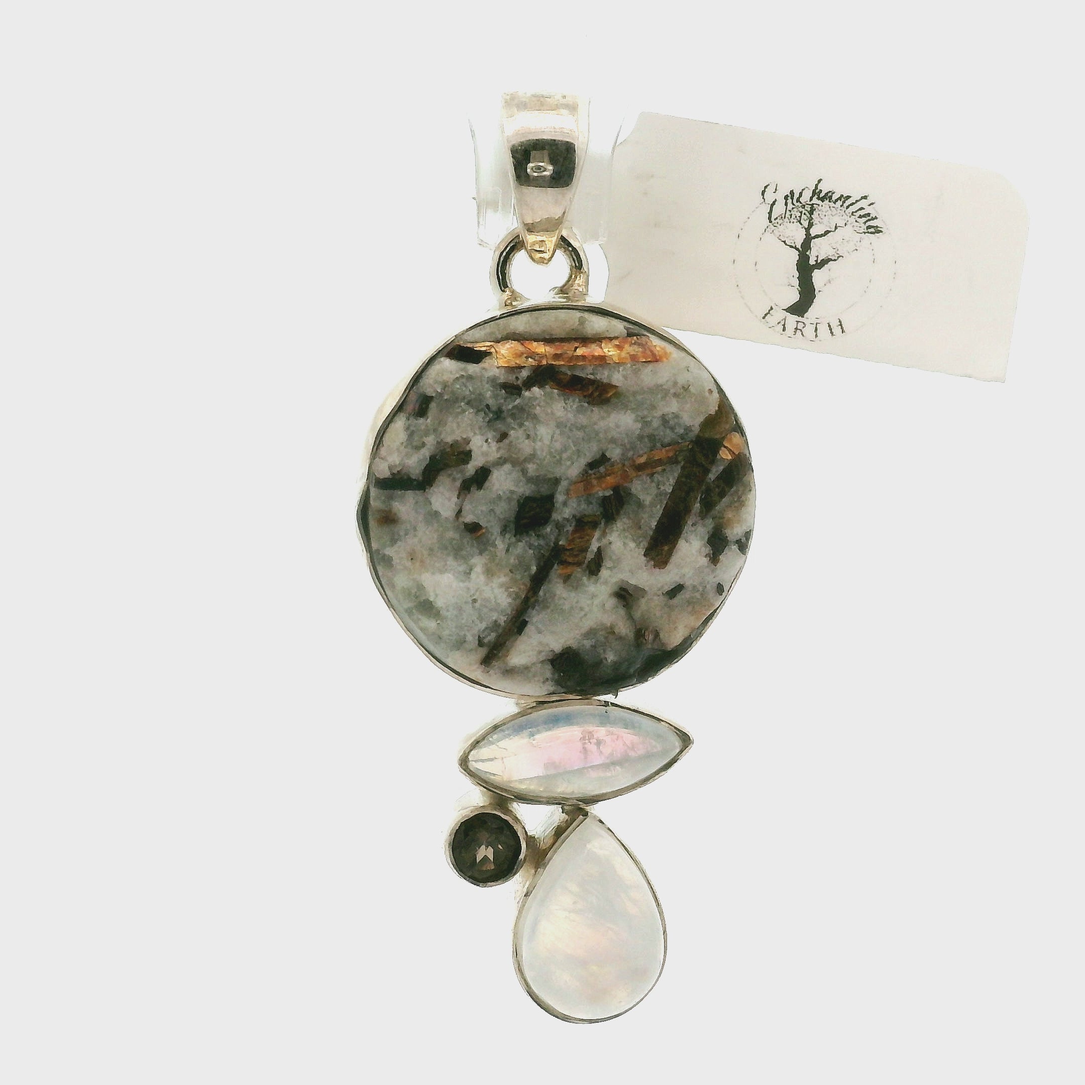 Astrophyllite Multi-Stone Pendant .925 Silver for Bravery, Light Energy and Self Acceptance