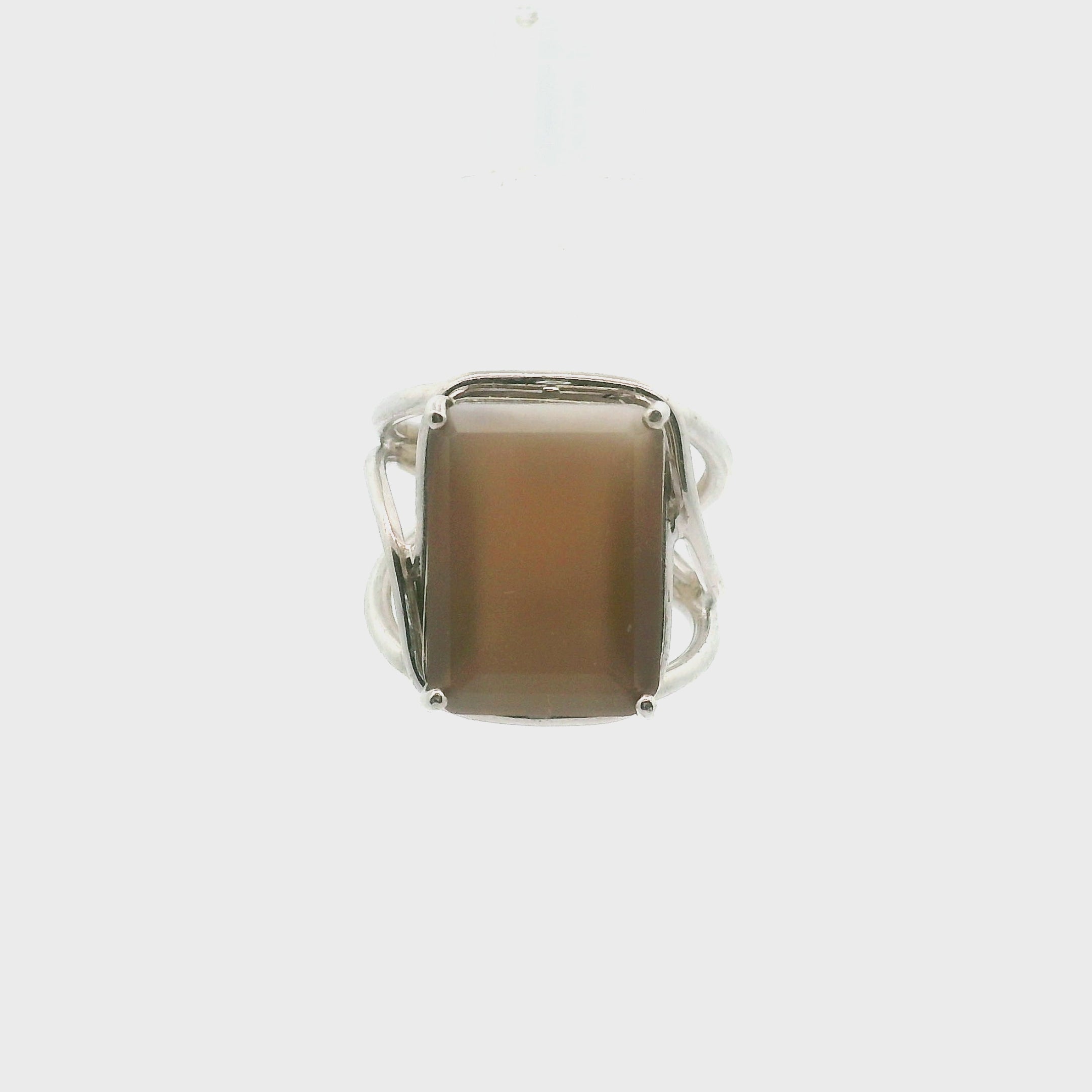 Moonstone Cuff Ring .925 Silver for New Beginnings, Protection and Manifestation