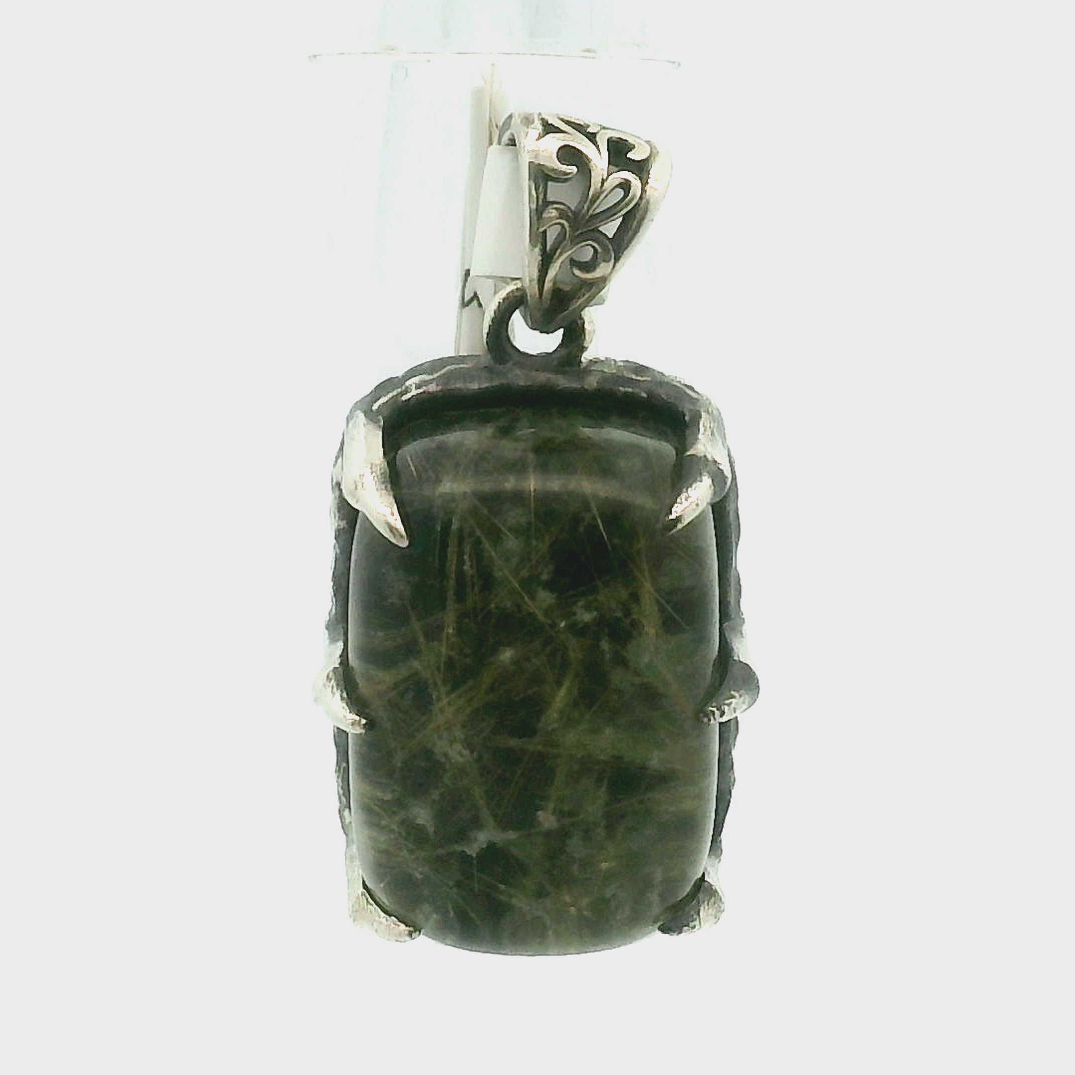 Gold Rutile Bad Witch Pendant .925 Silver for Insight, Meditation & Shamanic Journey