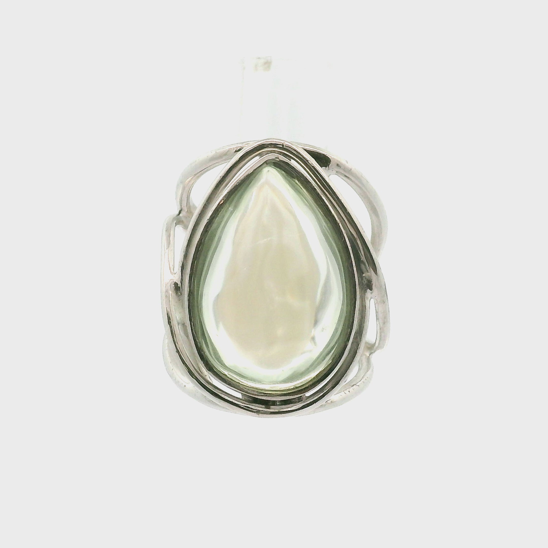 Praisolite Finger Cuff Adjustable Ring .925 Silver for Love, Prosperity and Success