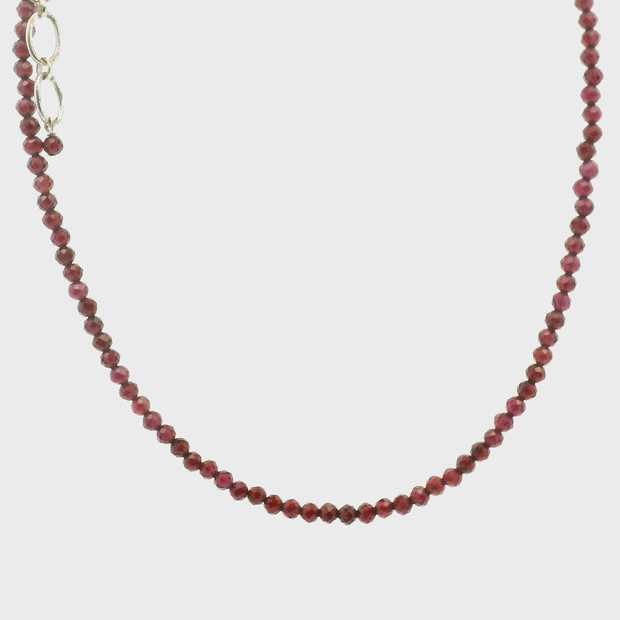 Almandine Garnet Micro Faceted Necklace for Grounding, Health and Strength