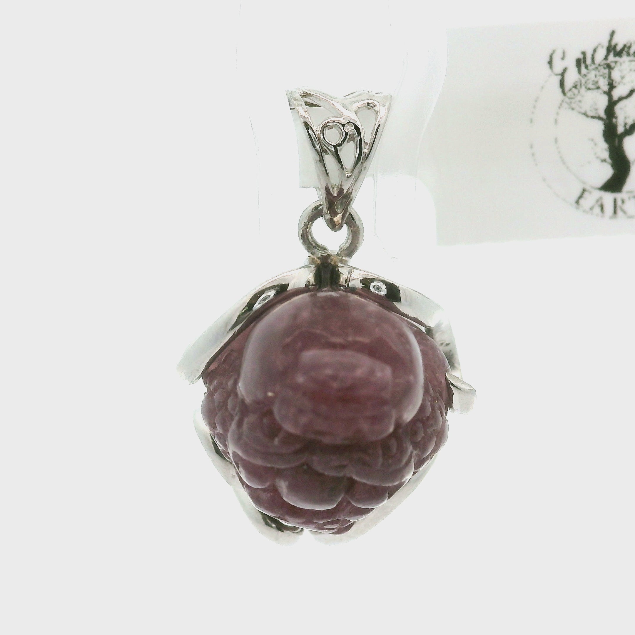 Lavender Sky Euphoralite Money Toad Pendant .925 Silver for Peace, Relaxation and Restful Sleep
