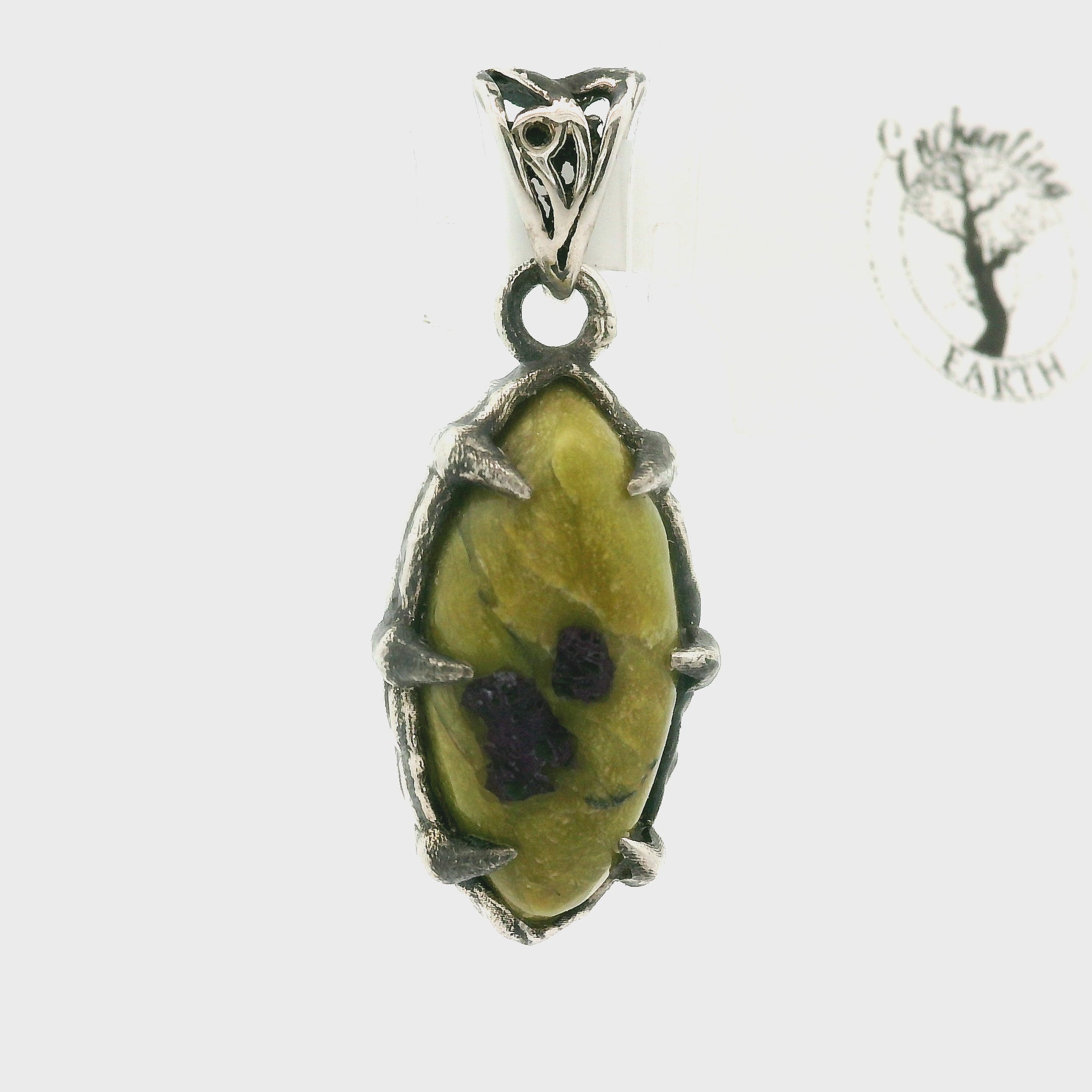 Atlantisite Bad Witch Pendant .925 Silver with Rhodium Plating for Inner Peace and Improved Self Esteem
