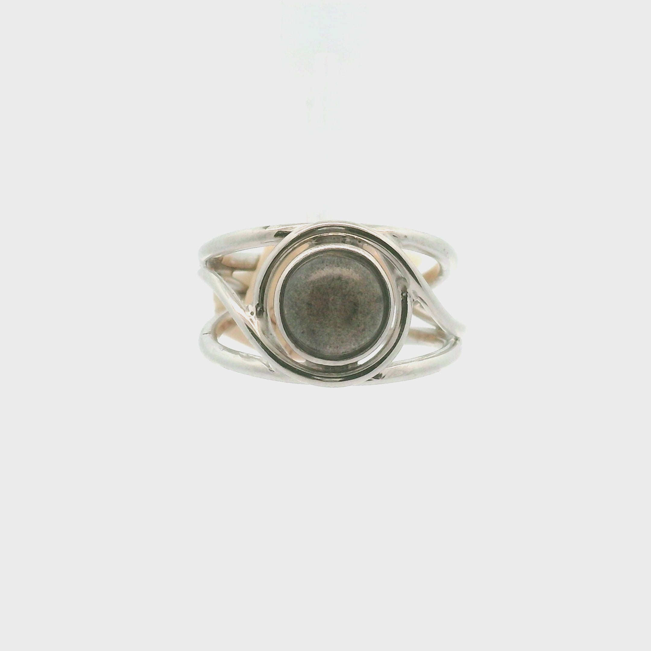 Silver in Quartz Cuff Ring .925 Silver for Clearing Energy, Manifestation and Protection