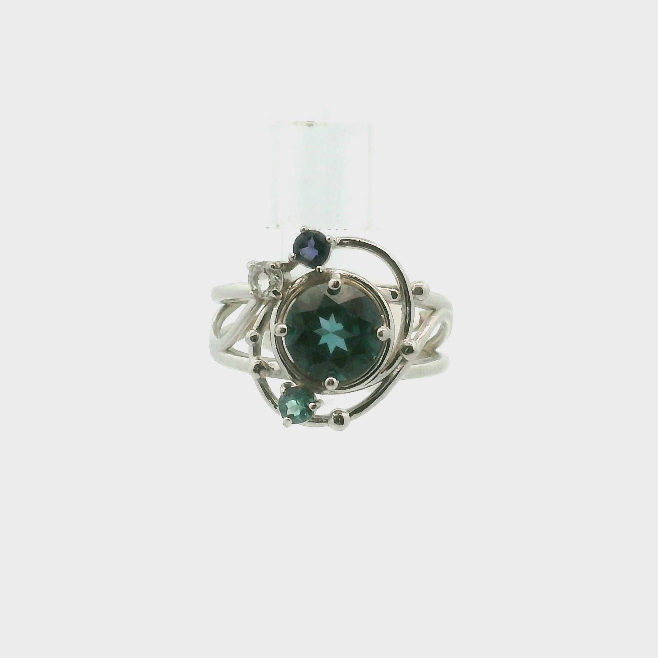 Preorder Alexandrite & Iolite Eclipse Cuff Ring .925 Silver For Intuitive Downloads and Encouragement