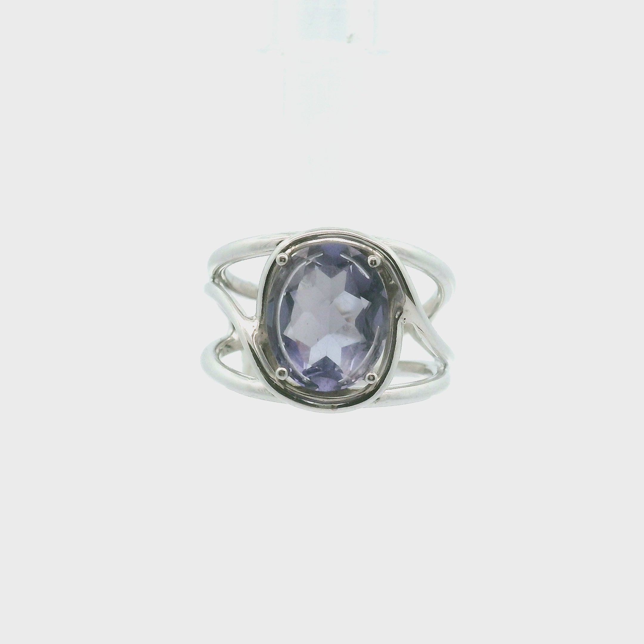 Iolite Cuff Ring .925 Silver for Transformation and Boosting your Life Force Energy