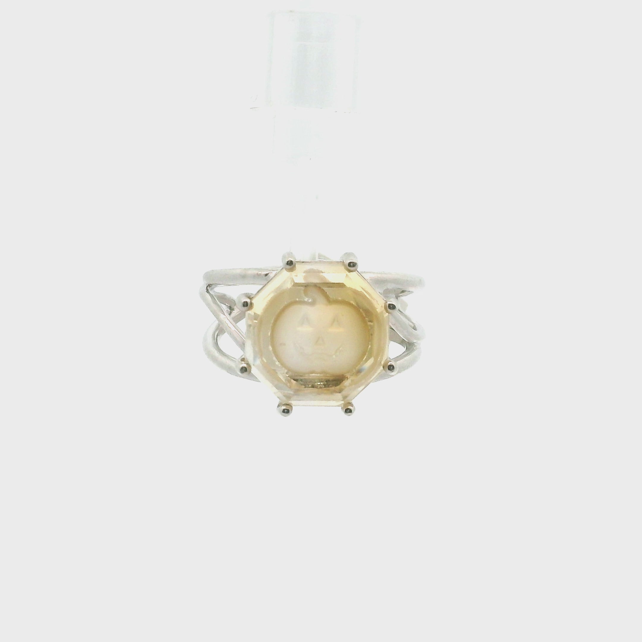 Citrine Happy Jack Cuff Ring .925 Silver for Joy and Happiness